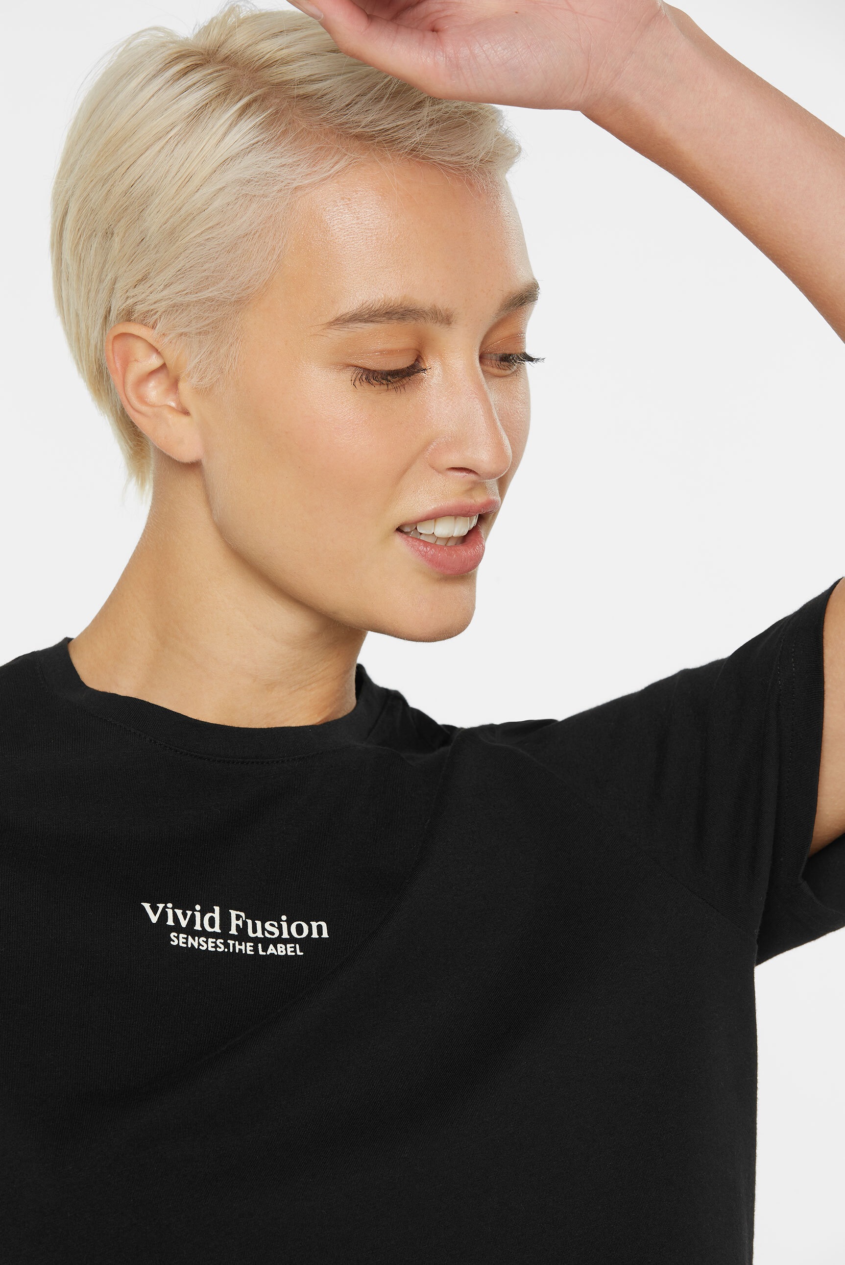 Thumbnail - SENSES.THE LABEL Rundhalsshirt aus Baumwolle