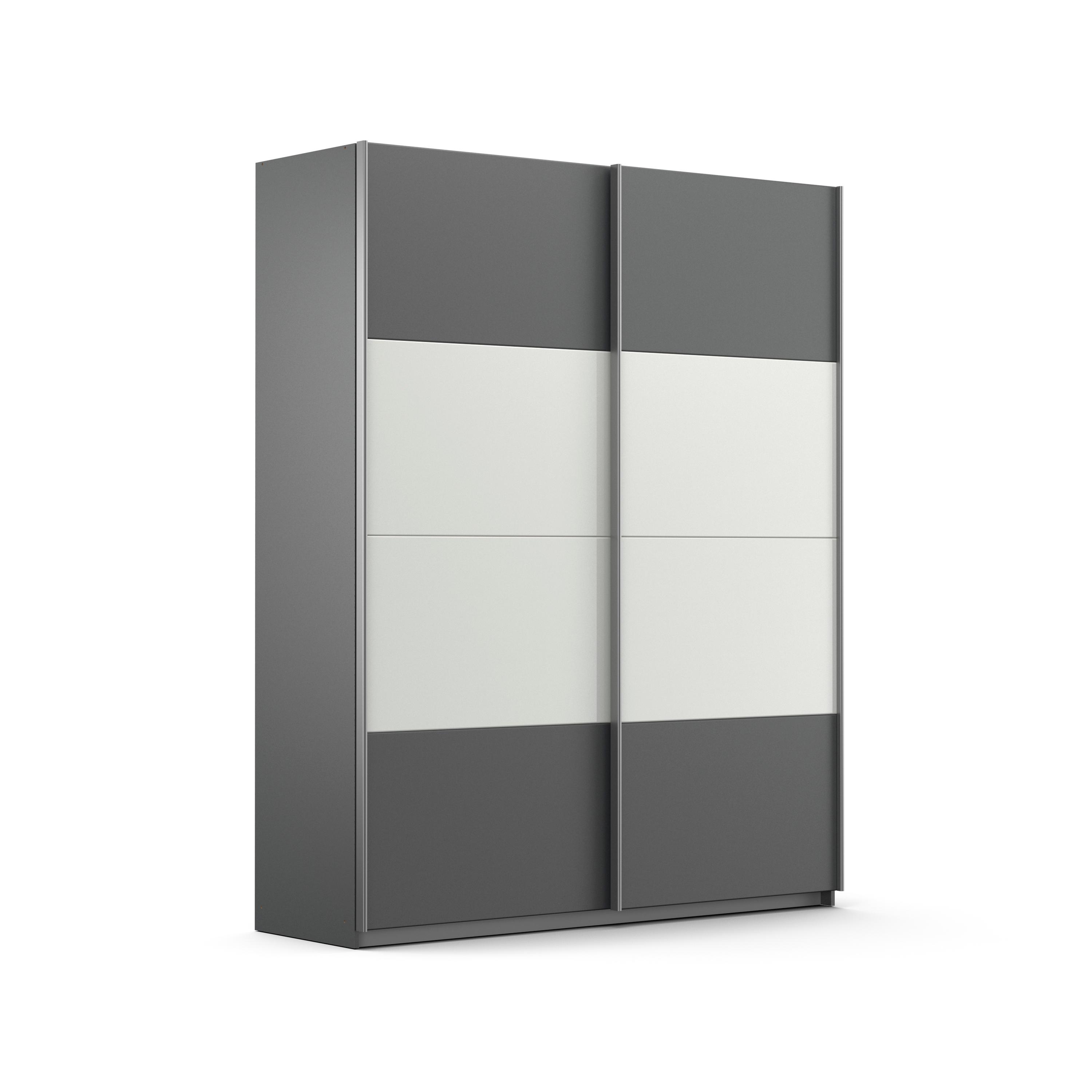 rauch Schwebetürenschrank "Quadra Schlafzimmerschrank in vielen Breiten" Kleiderschrank Garderobenschrank Schrank mit Glaselementen