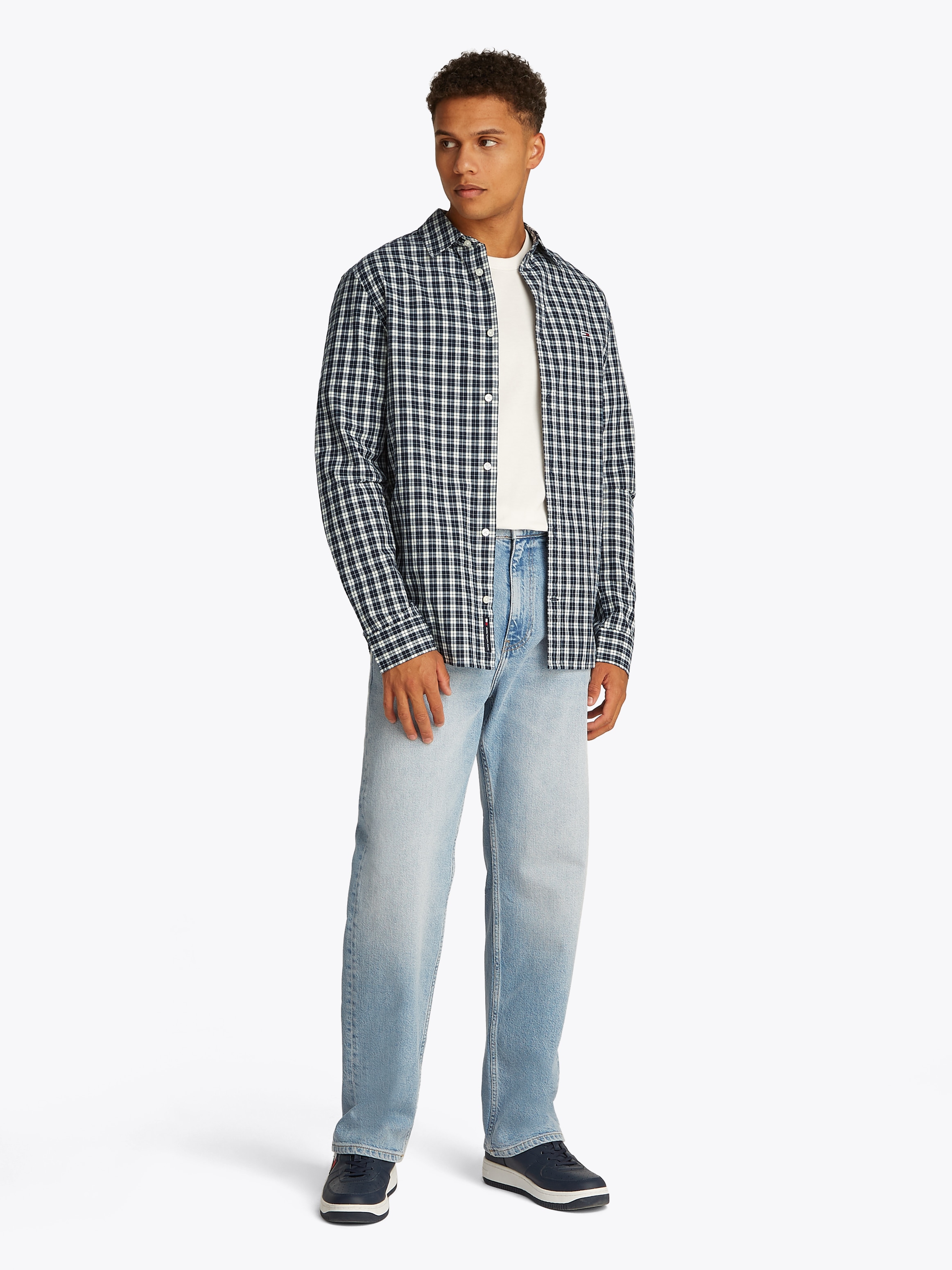 Tommy Jeans Langarmhemd »TJM REG POPLIN CHECK LS SHIRT«