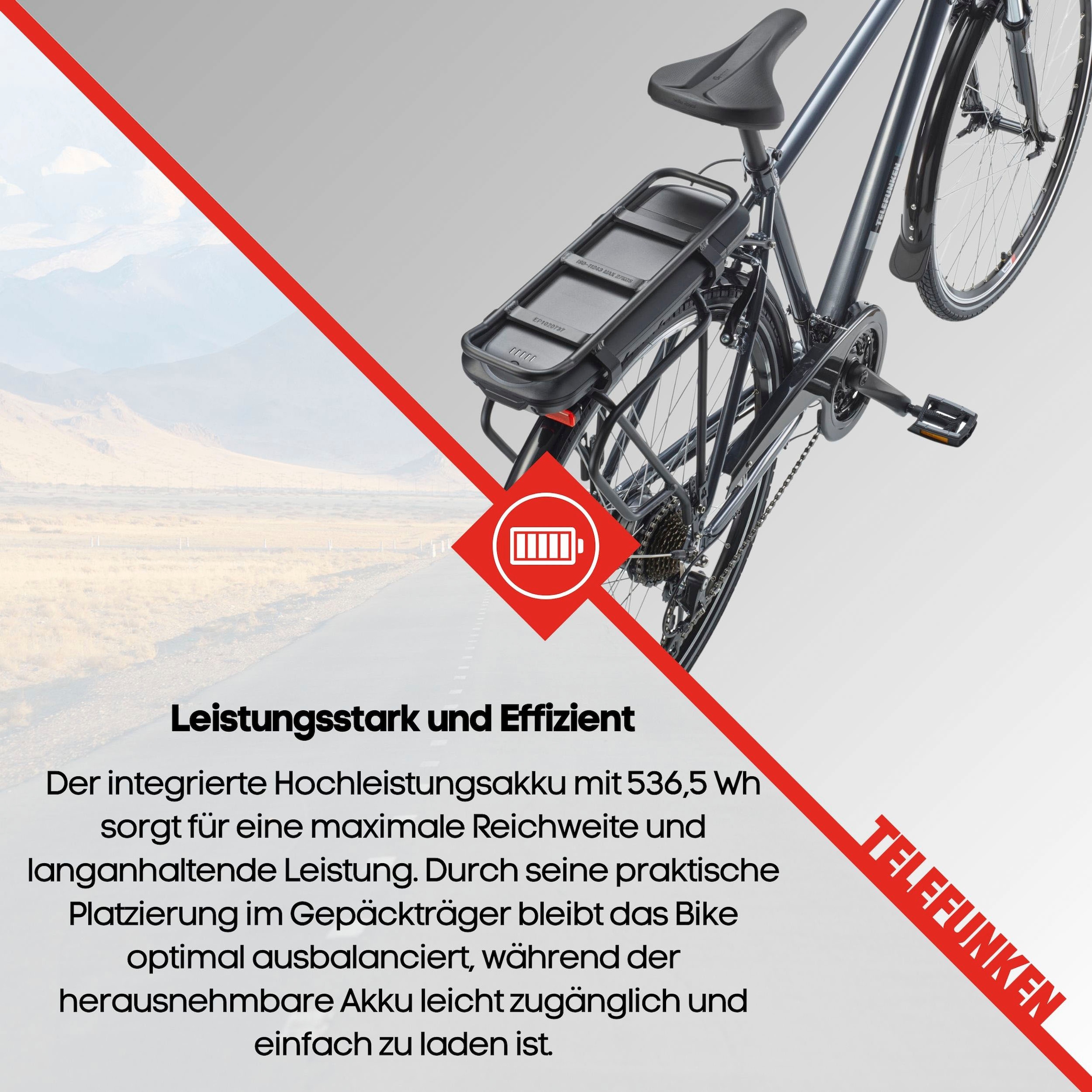 Telefunken E-Bike »E-Trekking Expedition XT485 Herren«, 21 Gang, Shimano, Acera, Heckmotor 250 W, Pedelec, Elektrofahrrad, Trekkingrad, Herren, innerhalb StVZO, 28 Zoll