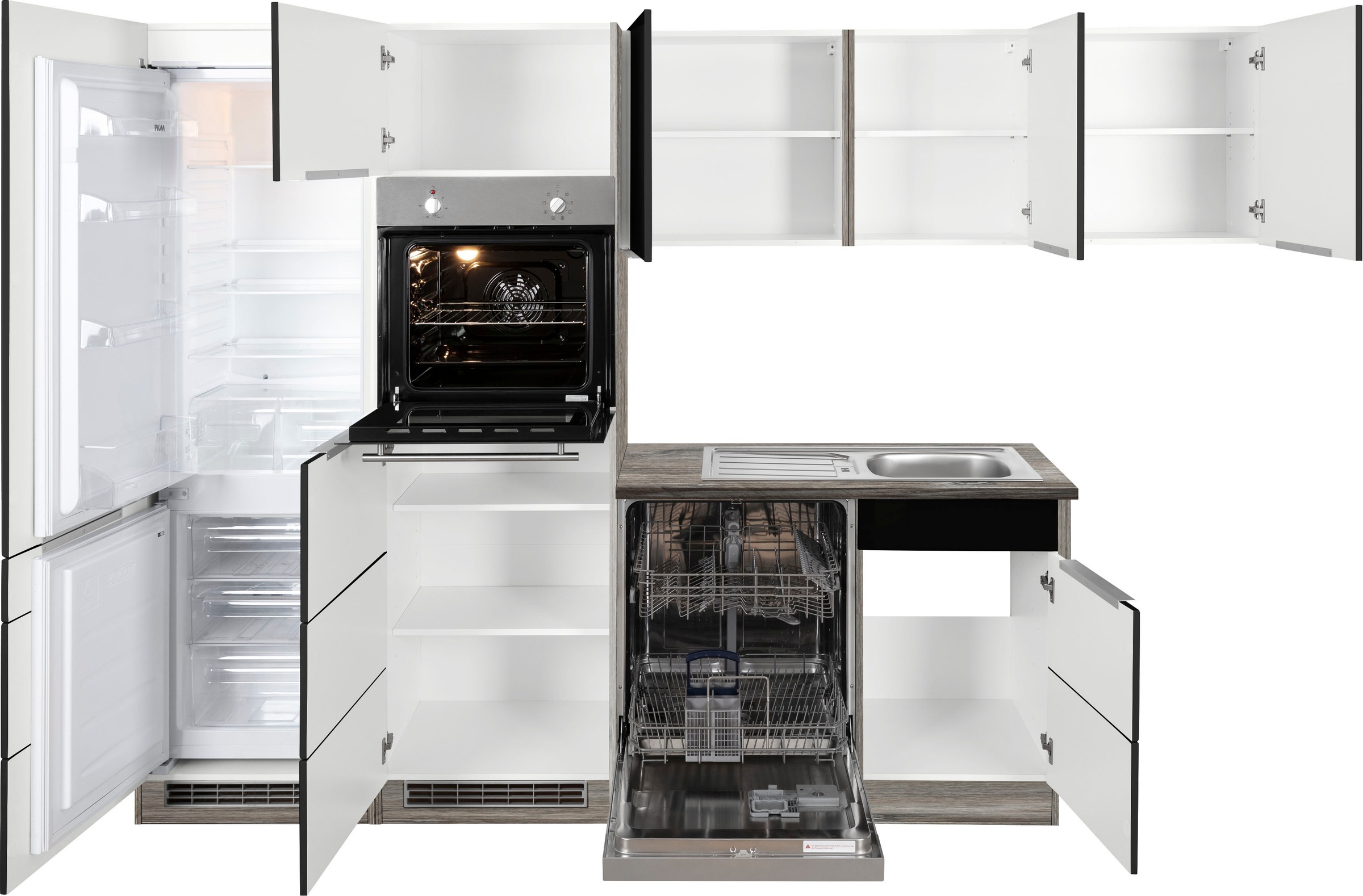 Thumbnail - KOCHSTATION Winkelküche "KS-Brindisi Stellbreite 290/170 cm" wahlweise mit E-Geräten und Induktion, mit MDF-Fronten