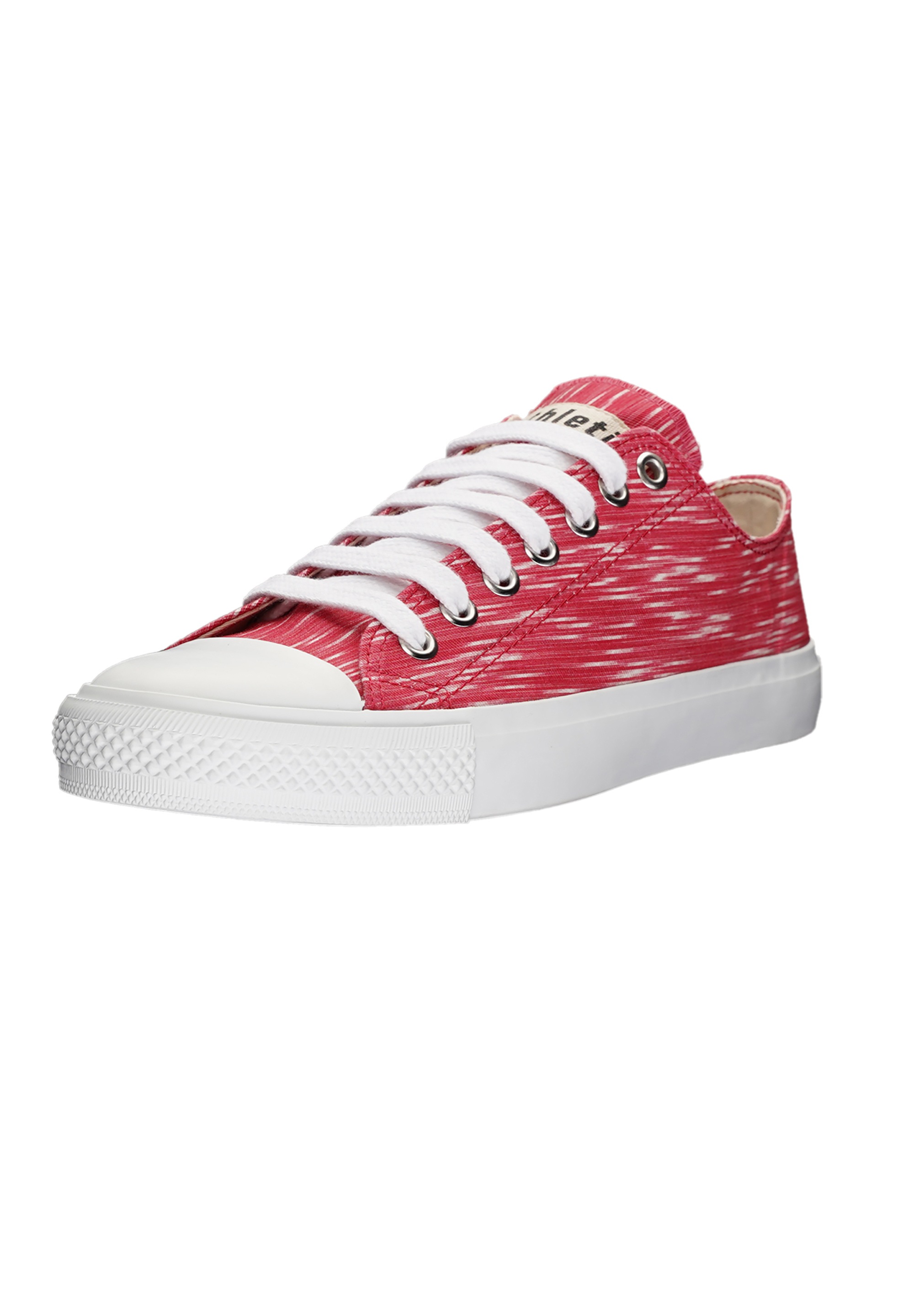 Sneaker ETHLETIC "Trainer White Cap Lo Cut", Damen, Gr. 39, rot (rot melange, just weiß), Obermaterial: 100% Baumwolle; Sohle: 100% Naturkautschuk, Schuhe Sneaker, Keine Angabe