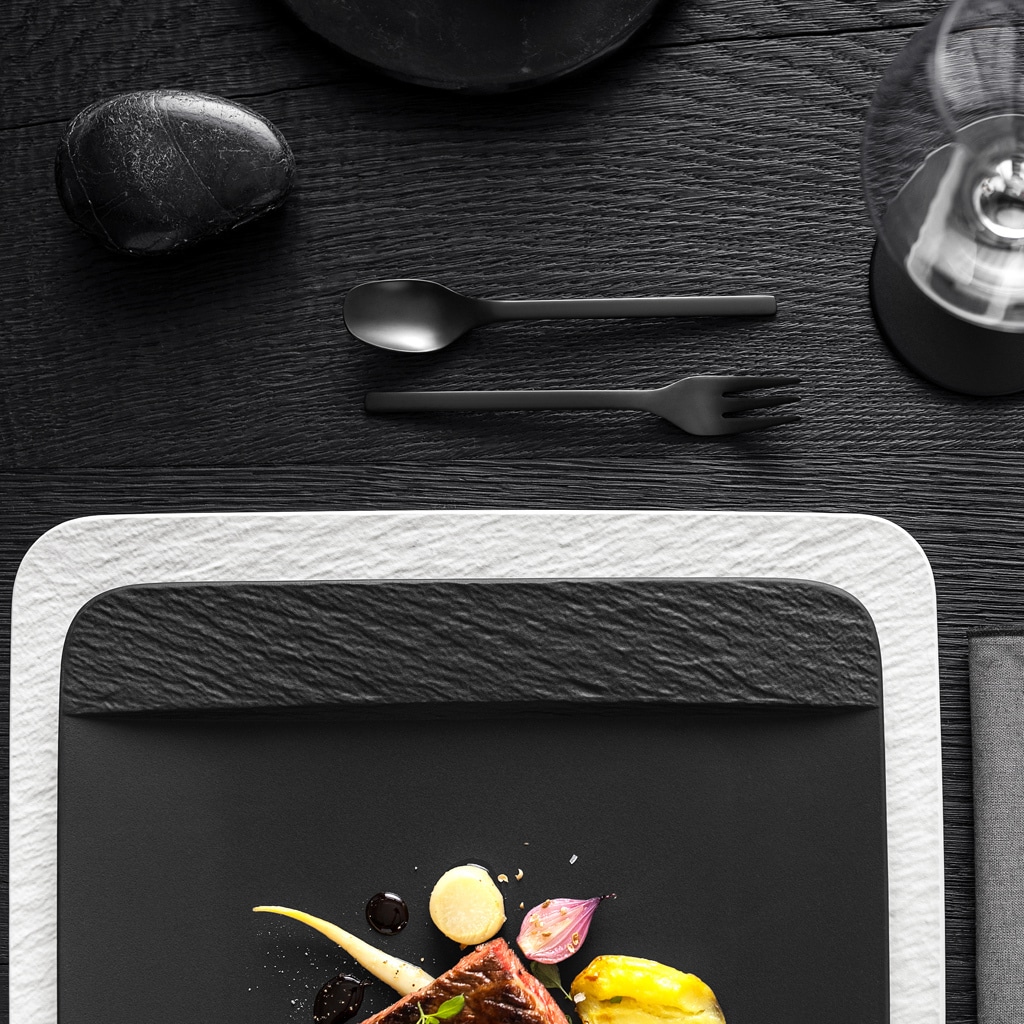 Villeroy & Boch Speiseteller »Speiseteller quadratisch Manufacture Rock 28 x 28 cm 6er Set schwarz«
