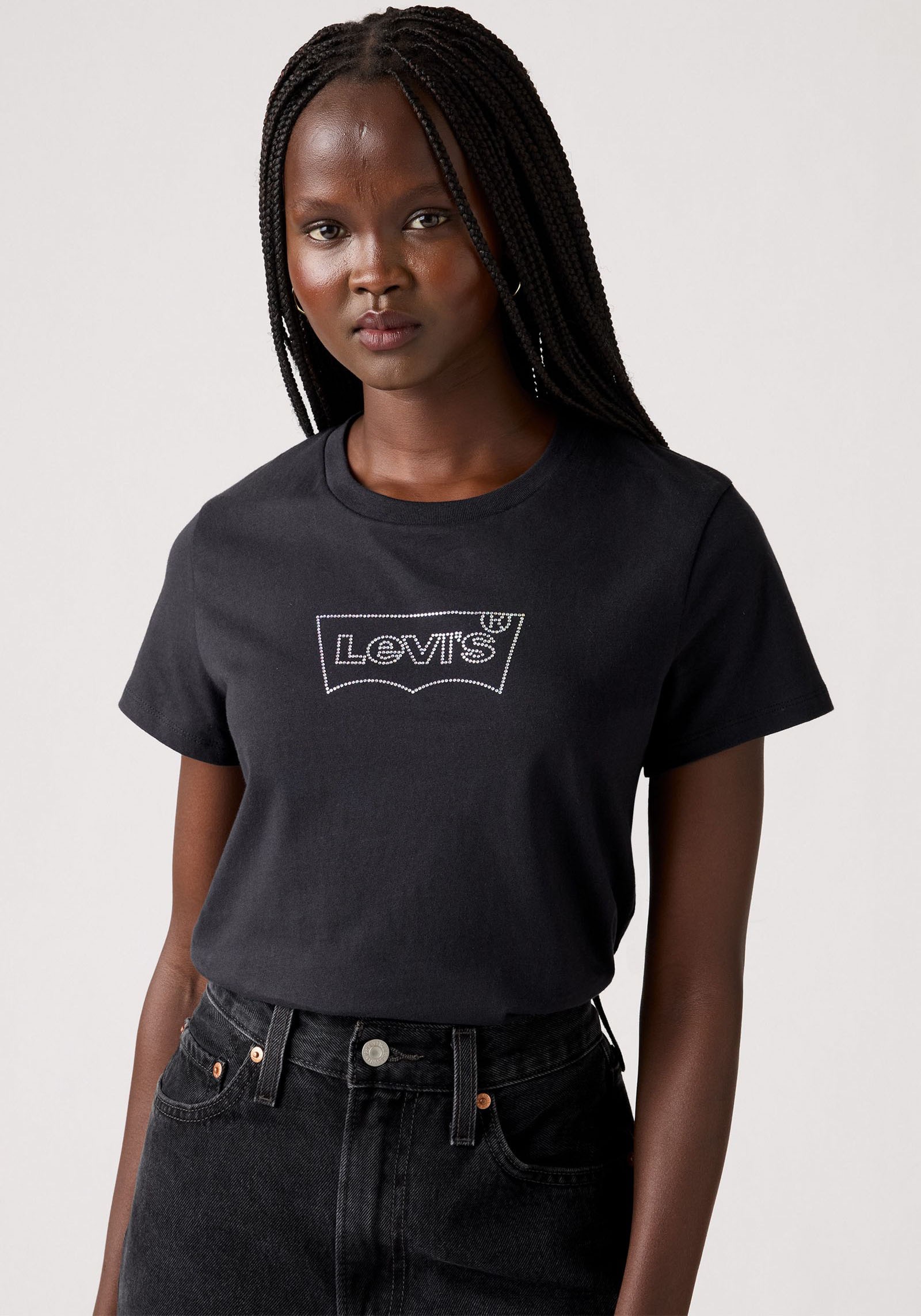 Levis Rundhalsshirt "THE PERFECT TEE", mit Logo im Metallic-Holo Print günstig online kaufen