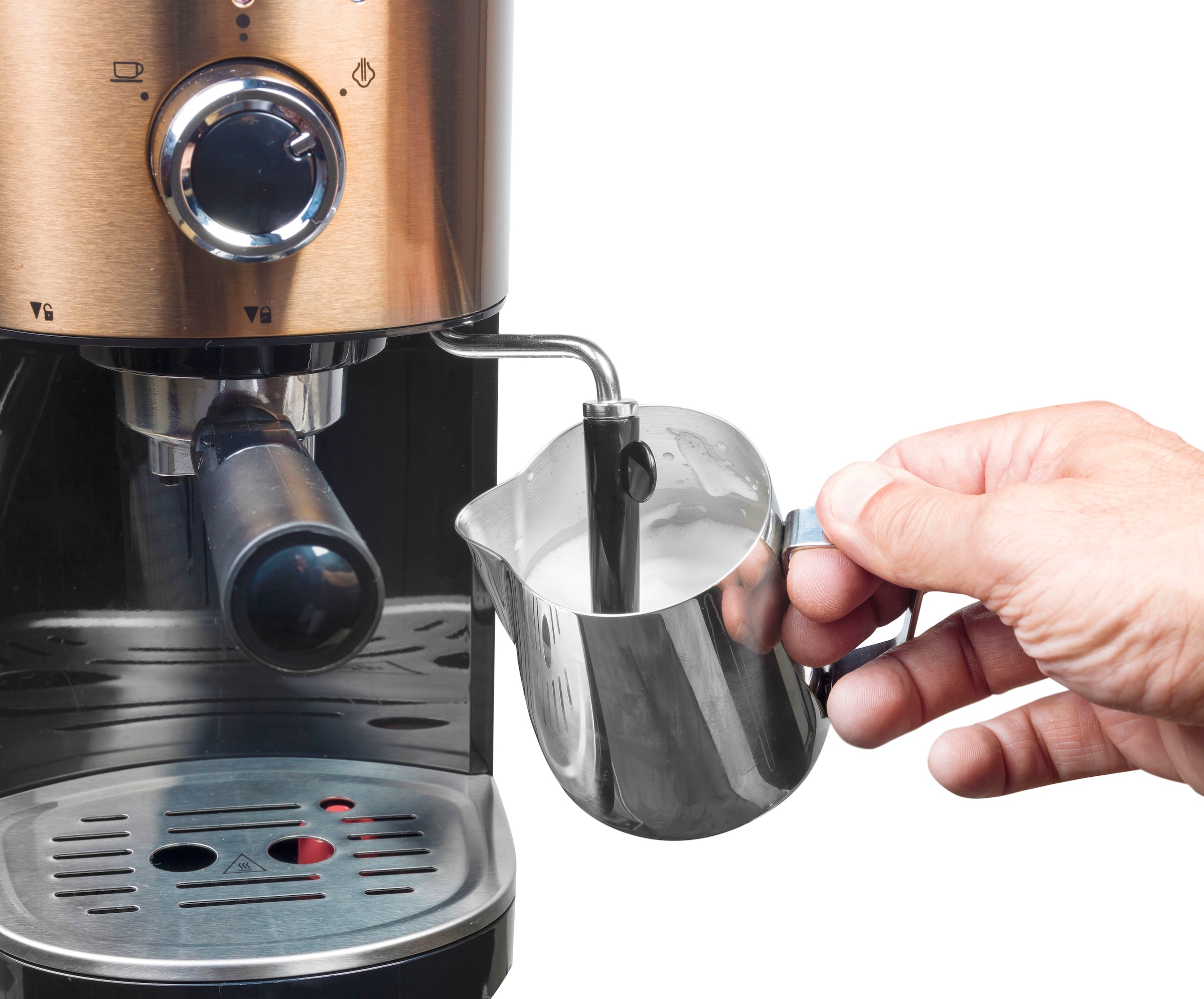 bestron Espressomaschine bar mit | 2 »AES1000CO«, schwenkbarer auf 15 Dampfdüse, Tassen, Raten BAUR für