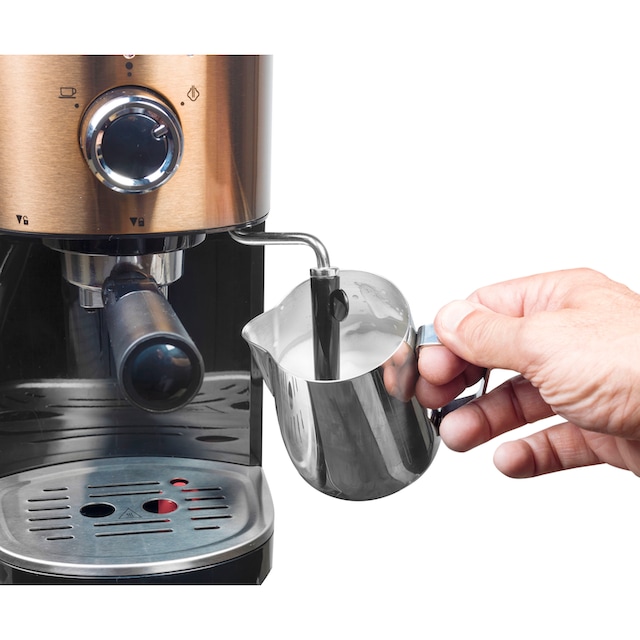 Espressomaschine Raten BAUR Dampfdüse, »AES1000CO«, Tassen, mit für bestron schwenkbarer bar | auf 2 15
