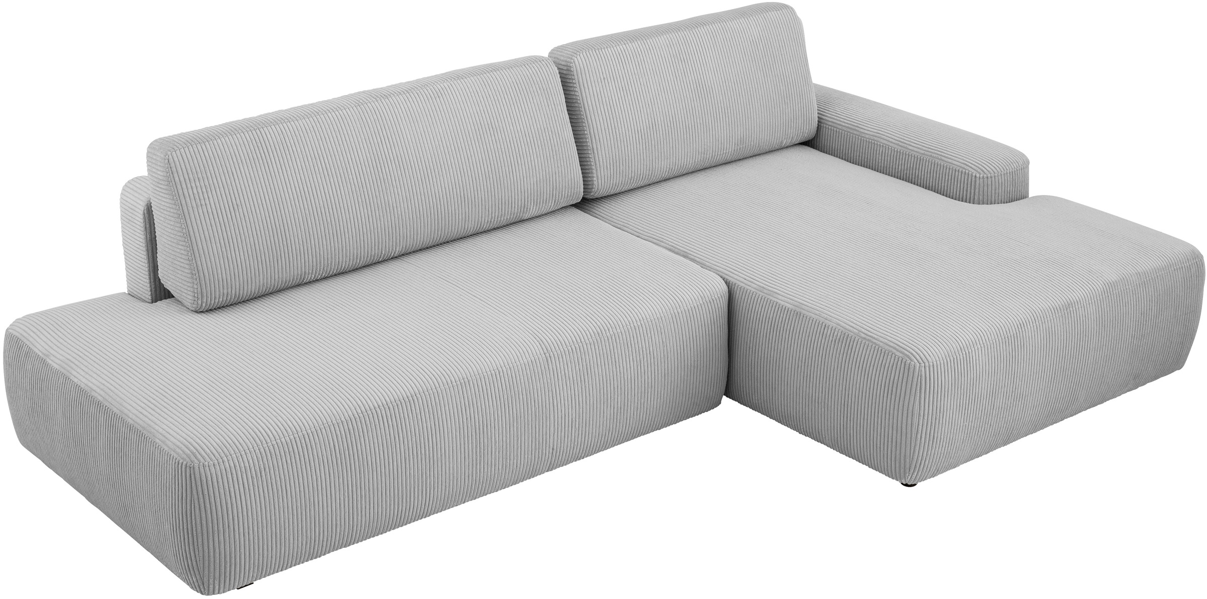 INOSIGN Ecksofa »TORGE, Schlafsofa Cord, Samtvelours u. Strukur fein, Couch in L-Form«, Schlaffunktion und Bettkasten, Liegefläche: 210x125 cm, neues Design