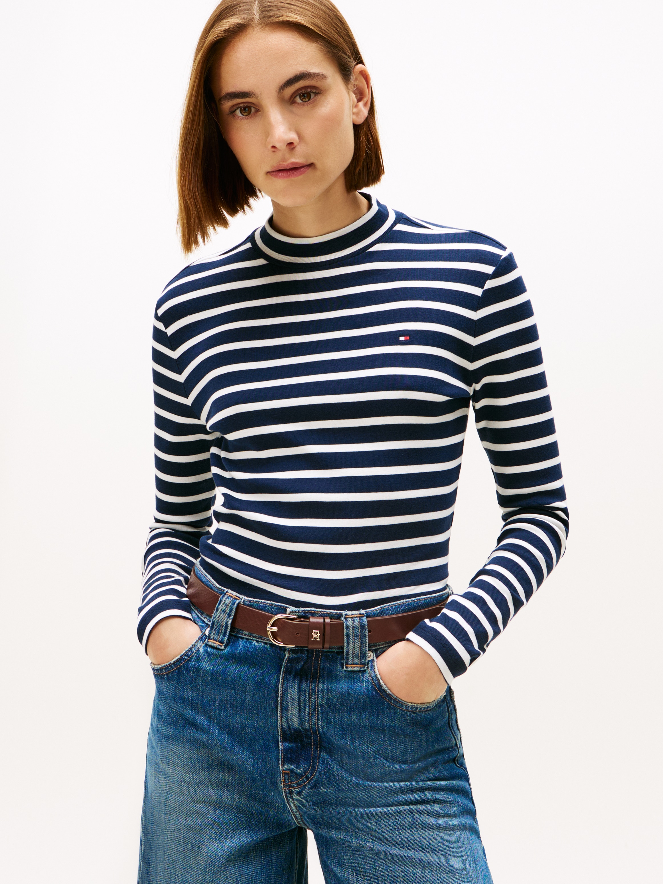 Tommy Hilfiger Langarmshirt "SLIM CODY MOCK-NK LS" günstig online kaufen