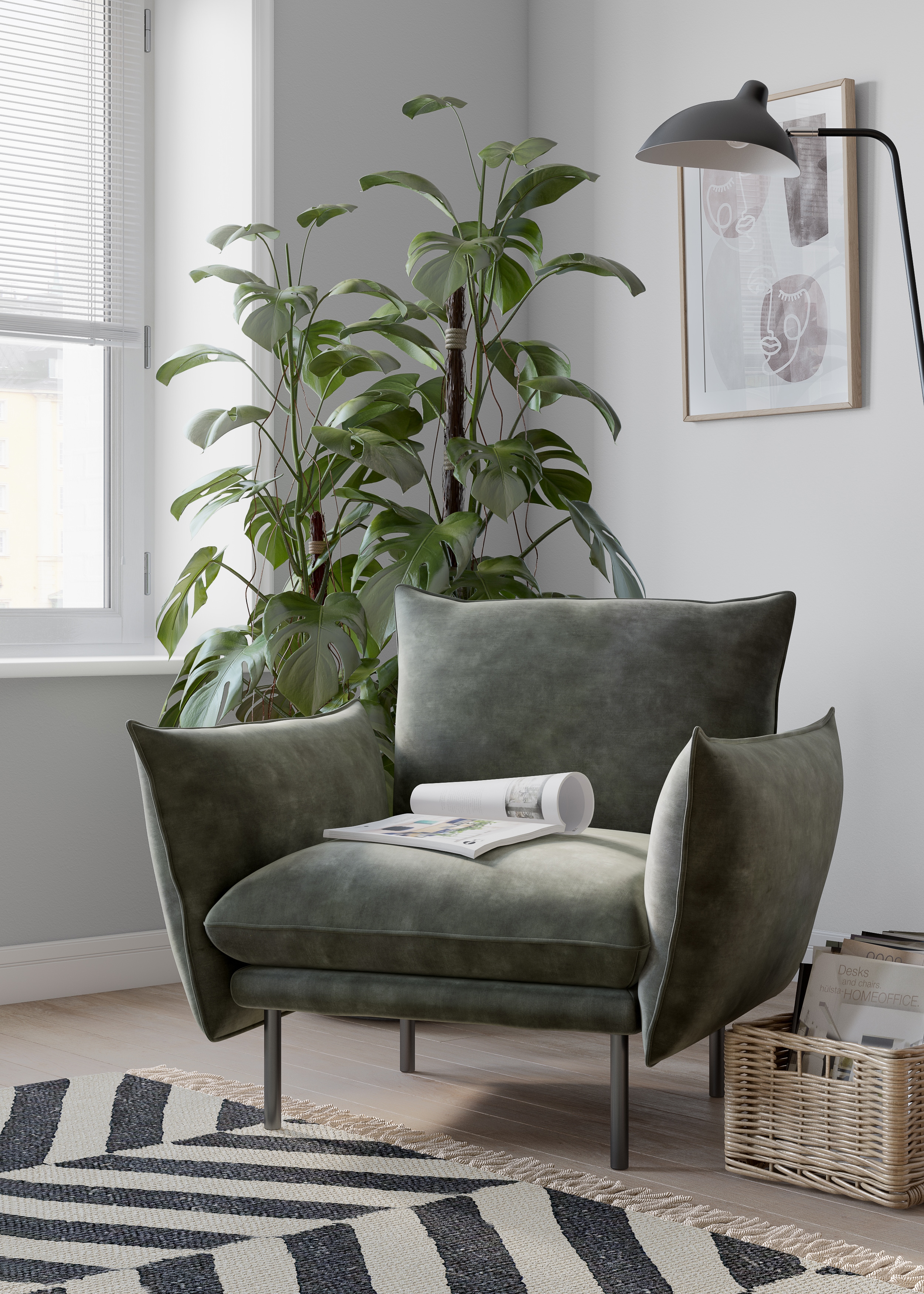 OTTO home Sessel "Stine Cocktailsessel" Besonderes Design durch Kissenoptik und Keder