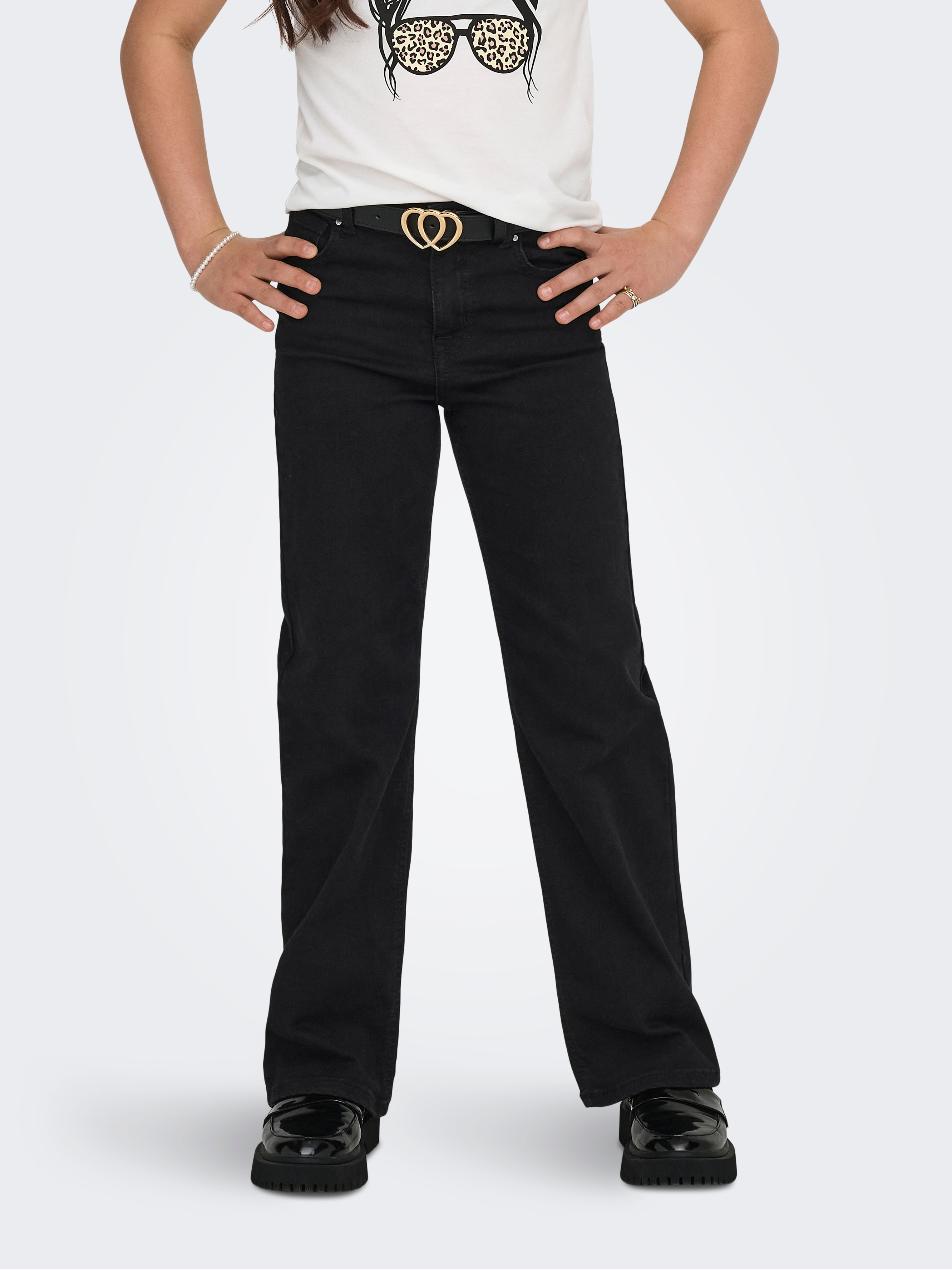 KIDS ONLY High-waist-Jeans "KOGMADISON BLUSH HW WIDE DIA1099 NOOS" Baumwollmischung, high waist, wide fit