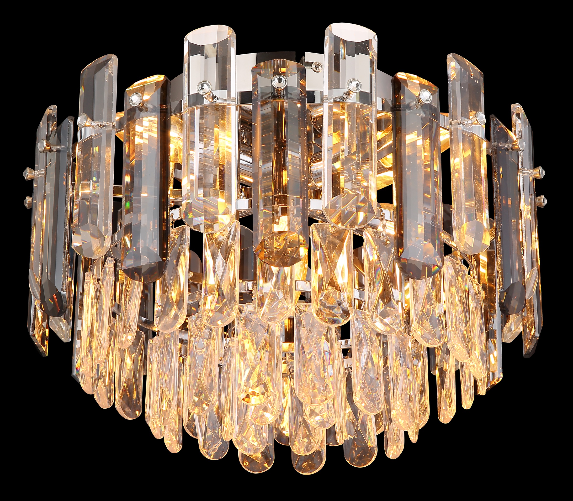 GLOBO LIGHTING Deckenleuchte "ORGINA", silber (verchromt), 1 Stk., Leuchten, Deckenlampe, Kristalle, Glasstäbe, Wohnzimmer, Esstisch, Deckenleuchte 2