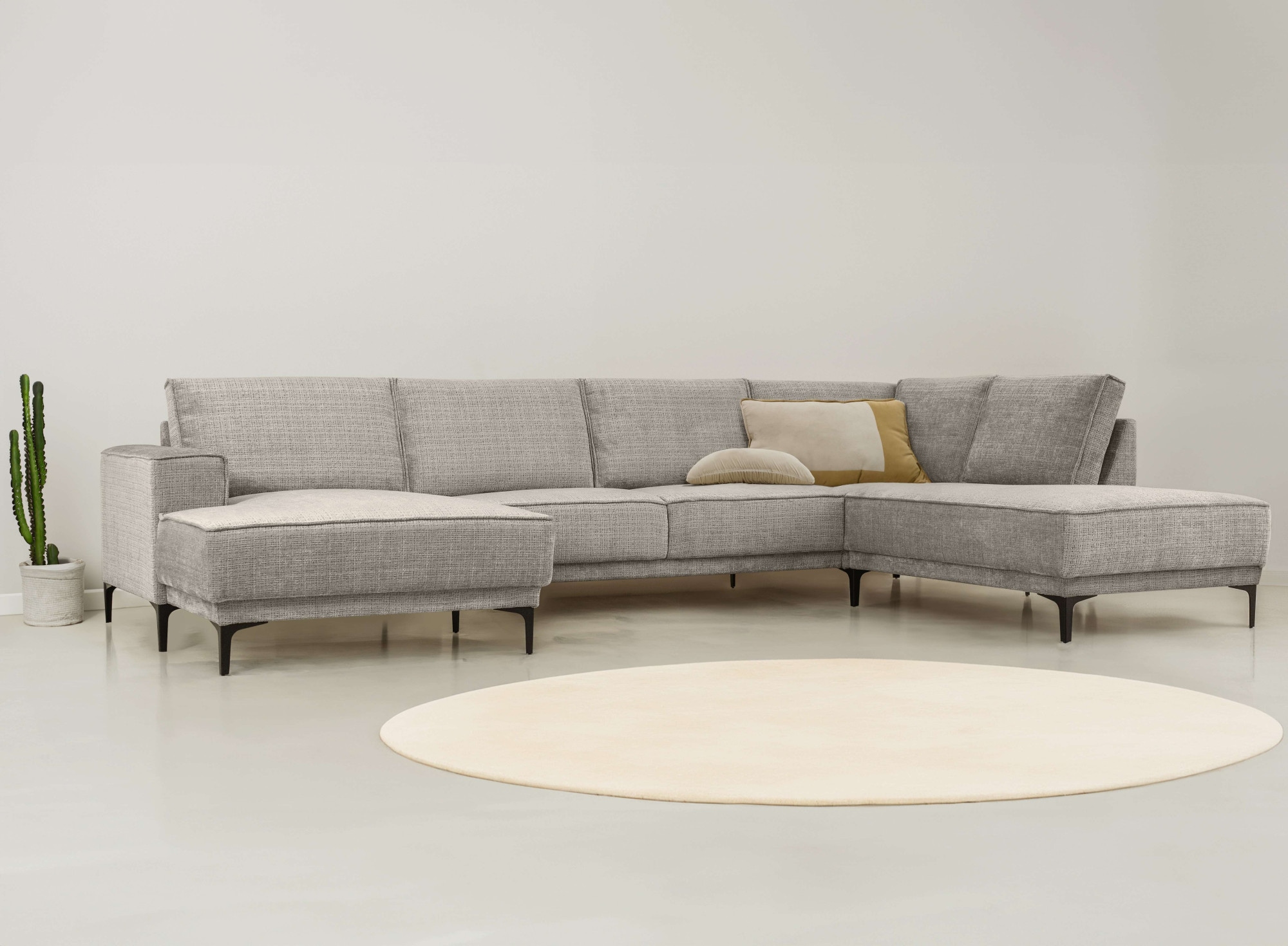Places of Style Wohnlandschaft "XXL Sofa Oland, Struktur, Flachgewebe, Luxu günstig online kaufen