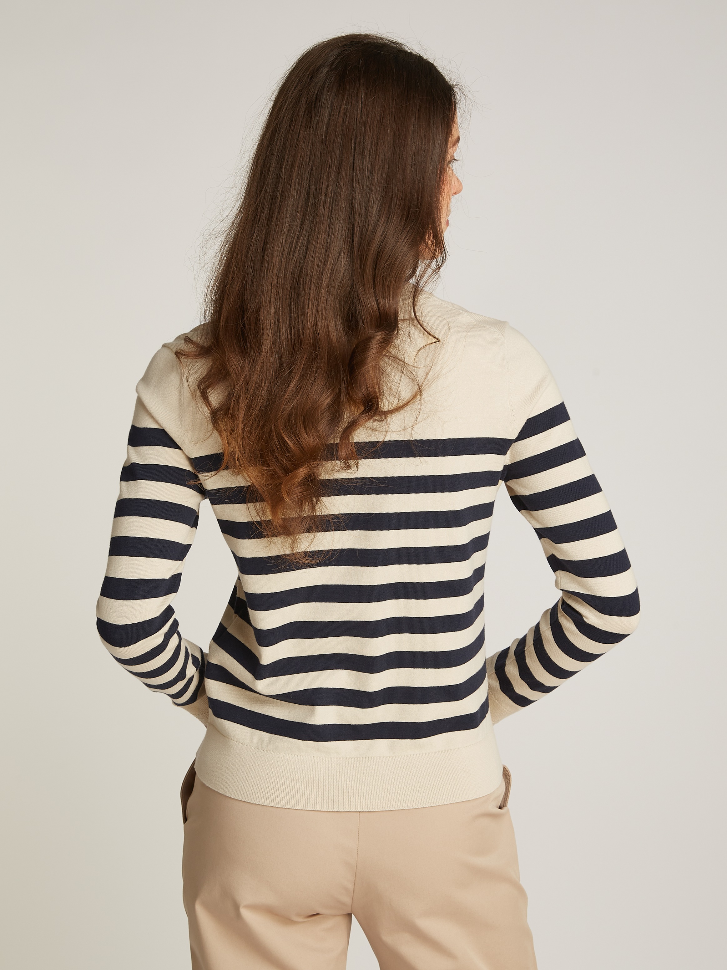 Tommy Hilfiger V-Ausschnitt-Pullover "CO JERSEY STITCH V-NK SWEATER mit V-A günstig online kaufen