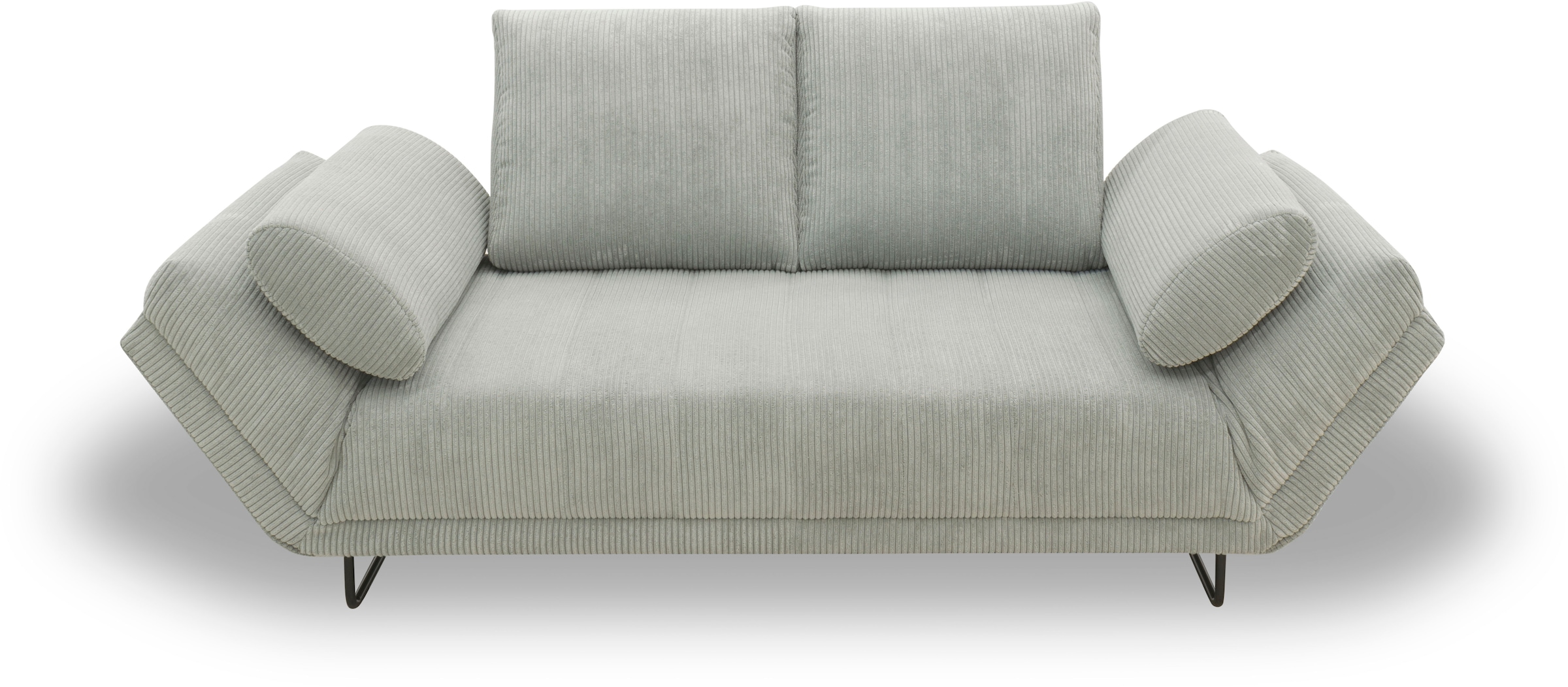 Schlafsofa HOME AFFAIRE, B:250cm T:97cm, grau, 100% Polyester, Jugendzimmer, Sofas, "Jadelyn mit klappbaren Armlehnen, Bettsofa mit Federkern, Breite