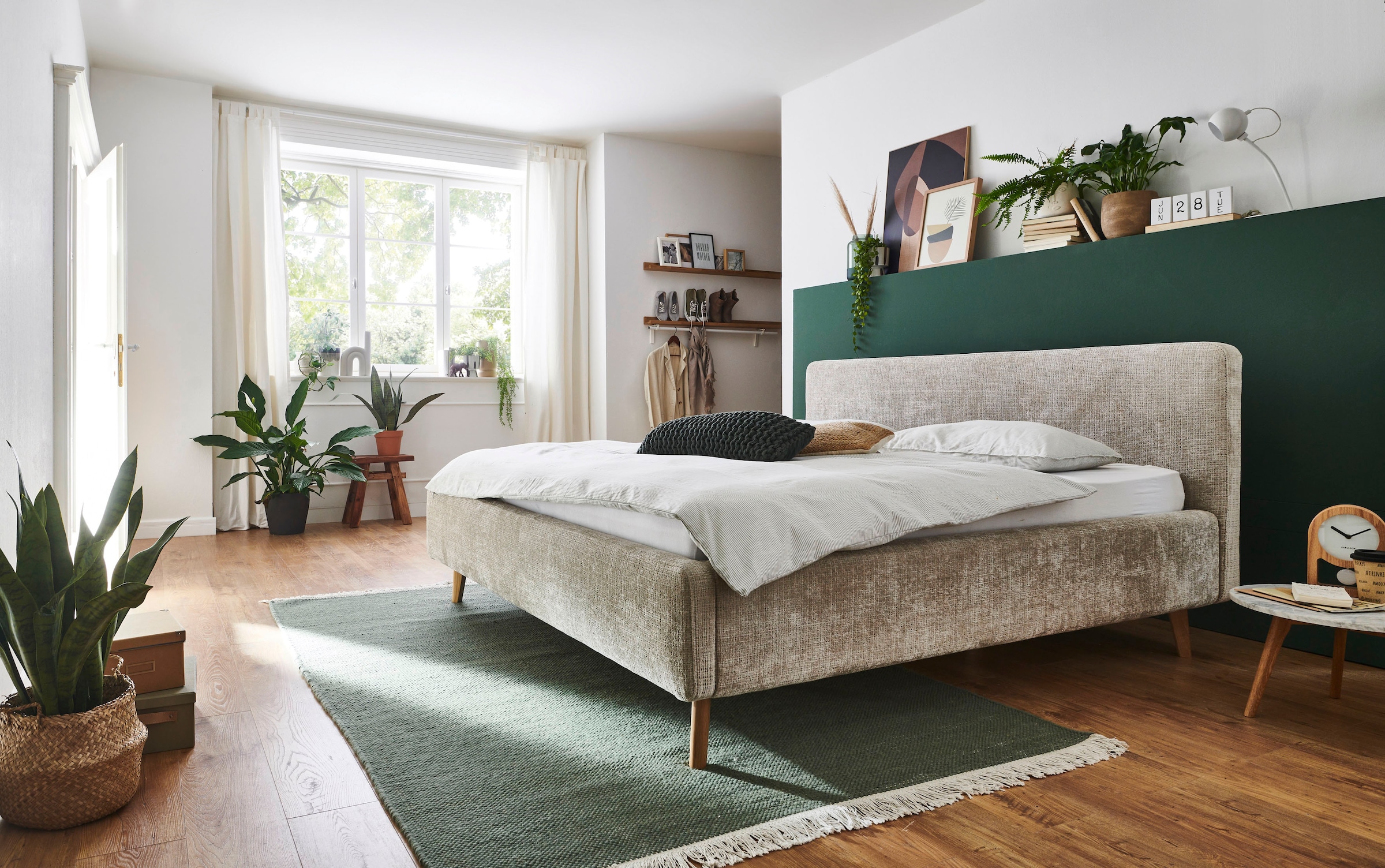 meise.möbel Polsterbett »MATTIS, Bett wahlweise mit Bettkasten, Bouclé-Bezug« Liegeflächen: 140x200cm, 160x200cm & 180x200cm