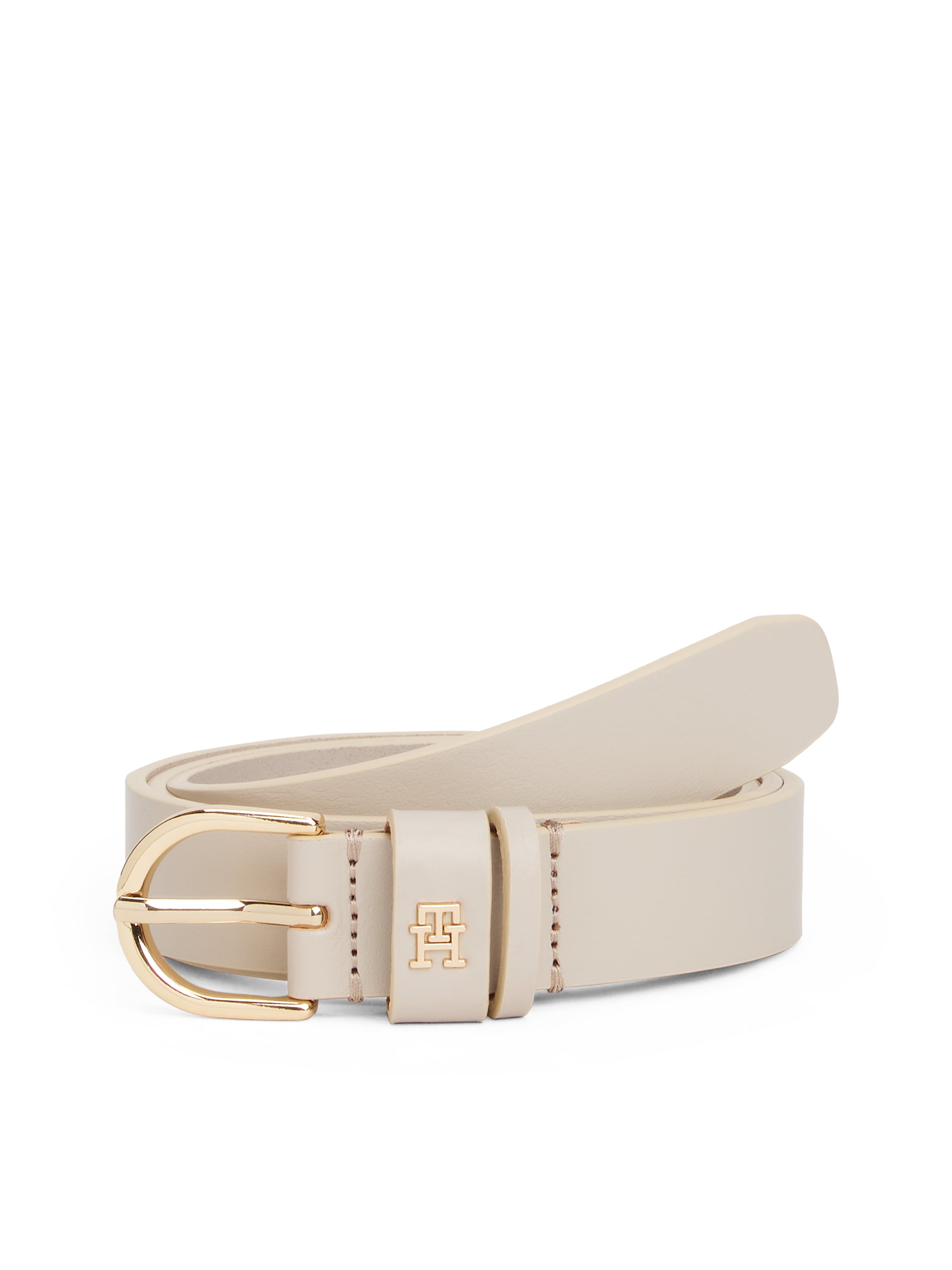 Tommy Hilfiger Ledergürtel "ESSENTIAL EFFORTLESS 2.5 GOLD", Logoemblem, wei günstig online kaufen