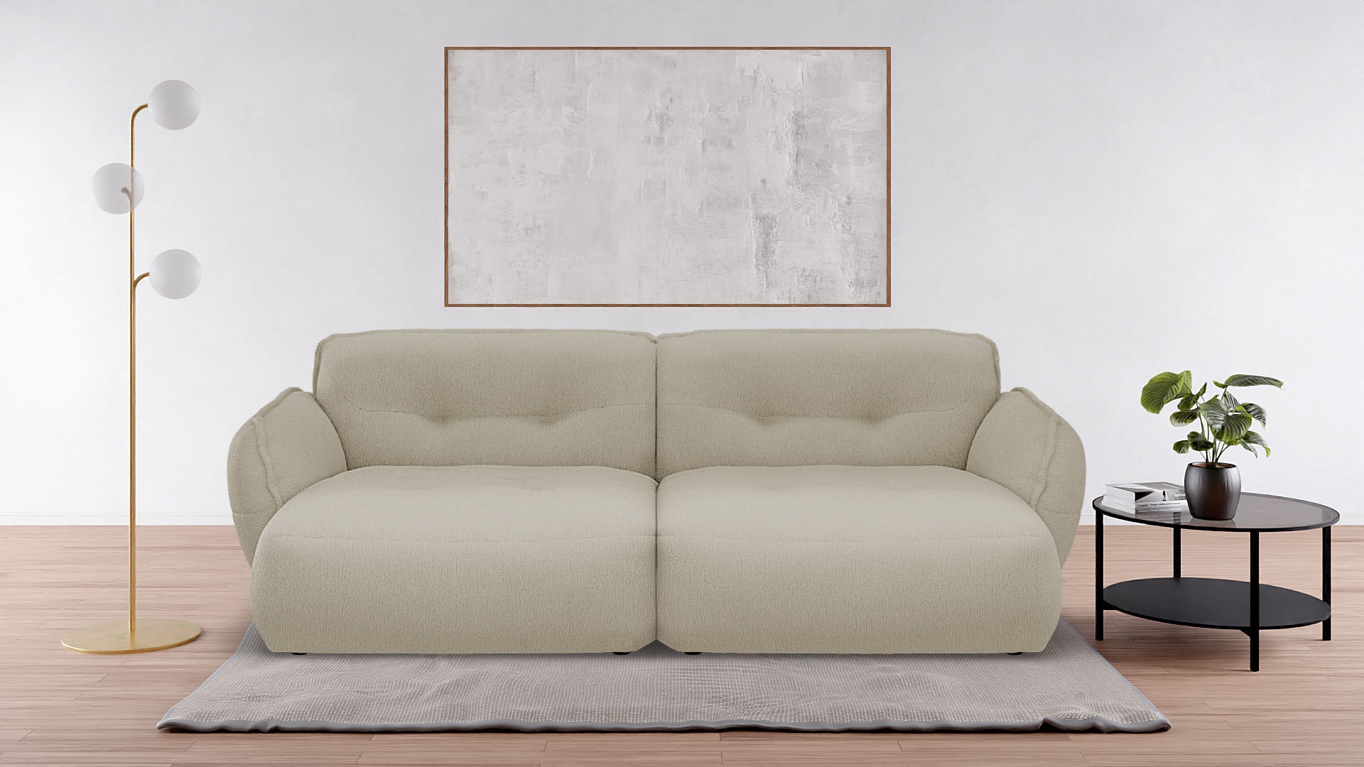 Big-Sofa BETYPE, B:285cm H:87cm T:184cm, beige, 100% Polyester, Sofas, "Be Fluffy moderner Love Seat, XXL Sofa, Lese-Sessel, Mega Sofa", Softes