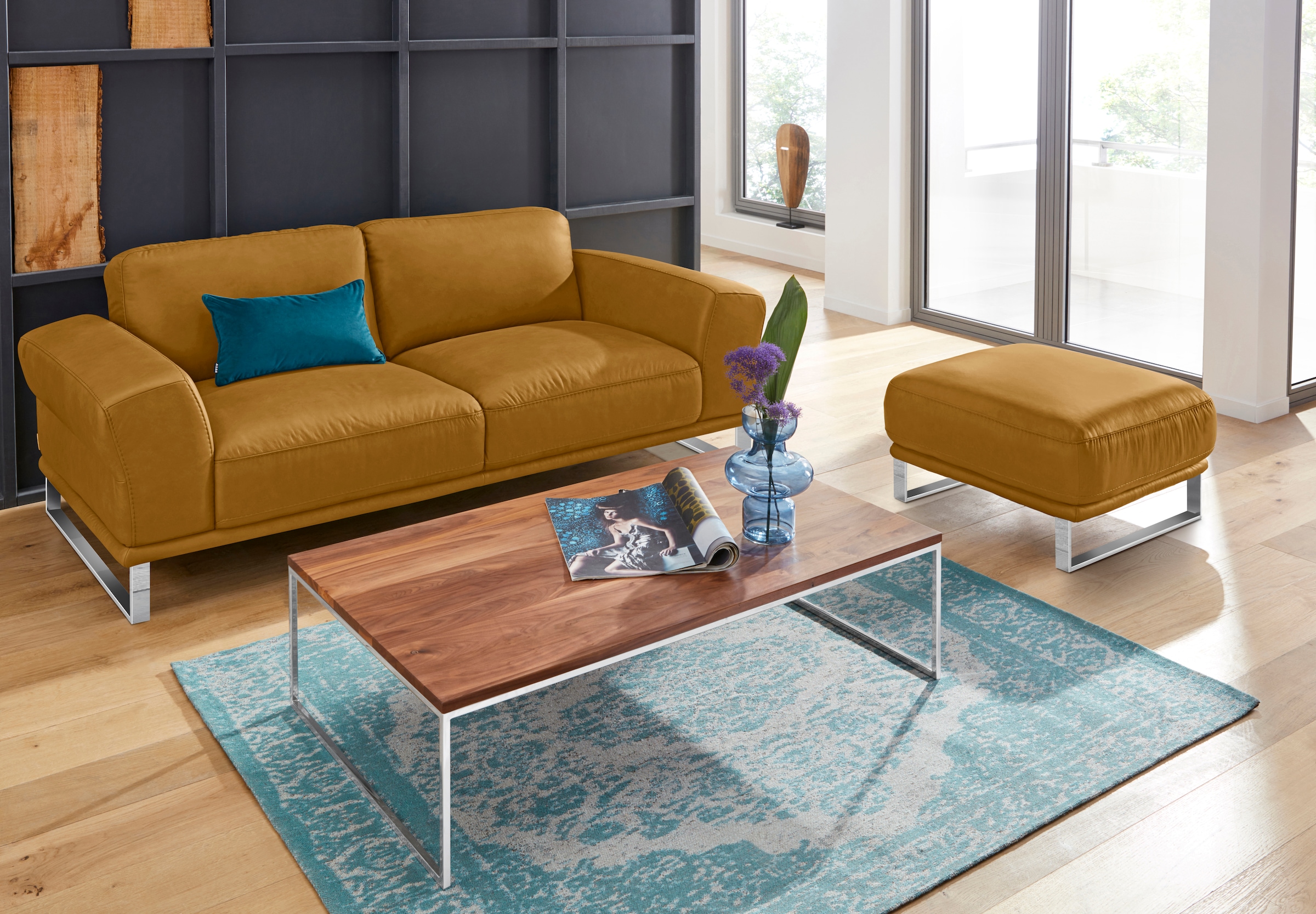 W.SCHILLIG 2,5-Sitzer »montanaa«, mit Metallkufen in Chrom glänzend, Breite 212 cm