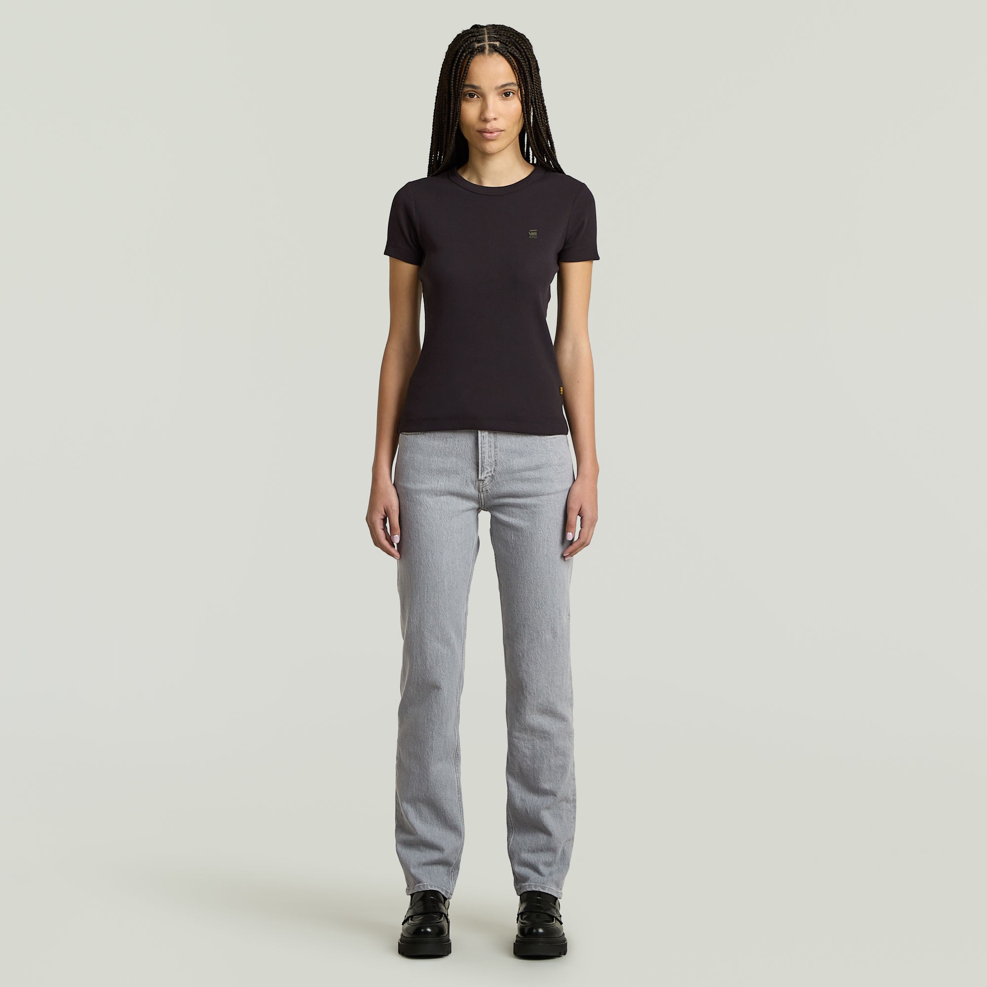 Thumbnail - G-STAR T-Shirt "Rib Cap Sleeve" aus Rippjersey, Slim Fit