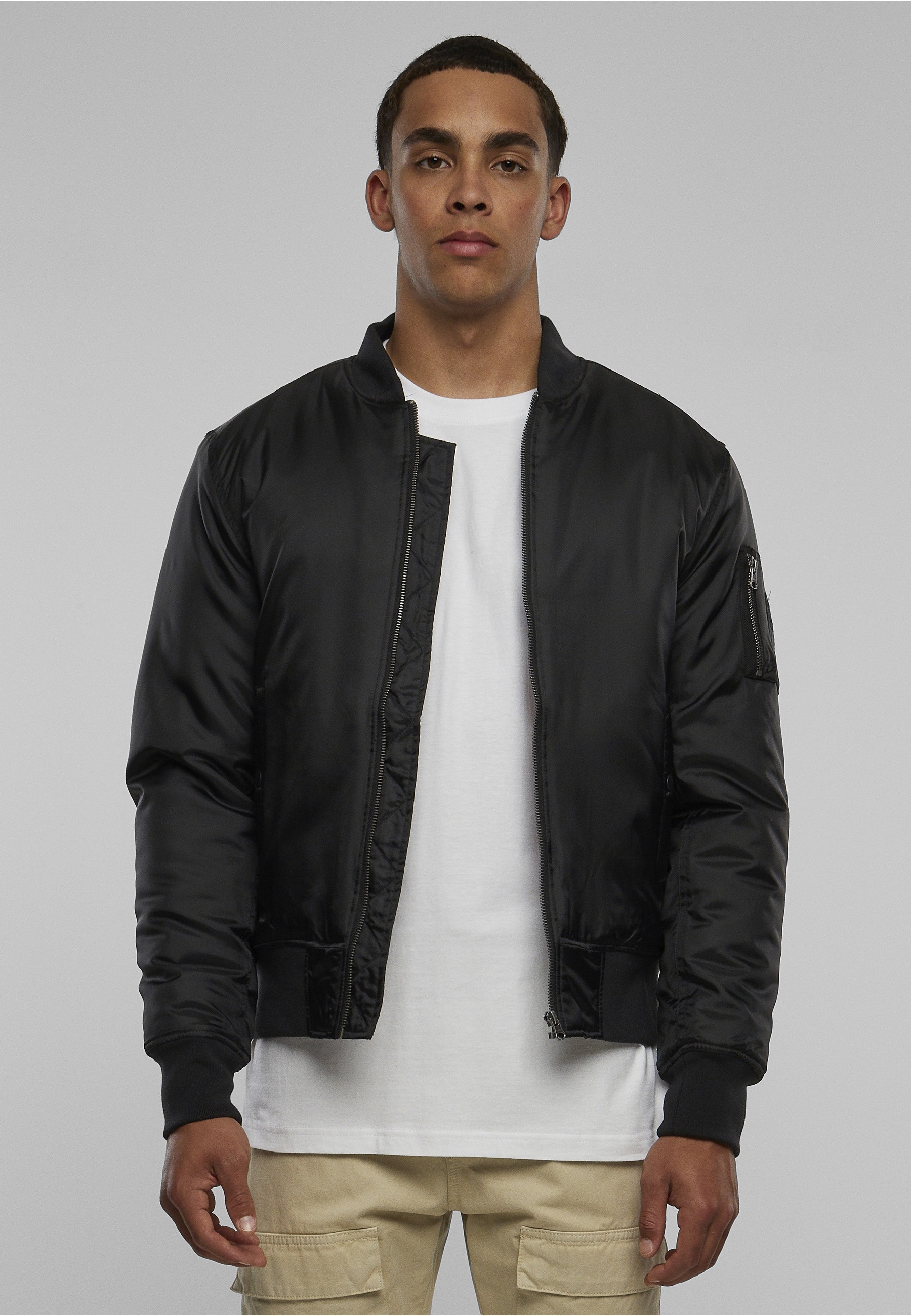 URBAN CLASSICS Anorak »Urban Classics Herren Basic Bomber Jacket« 1 Stk. tlg. ohne Kapuze