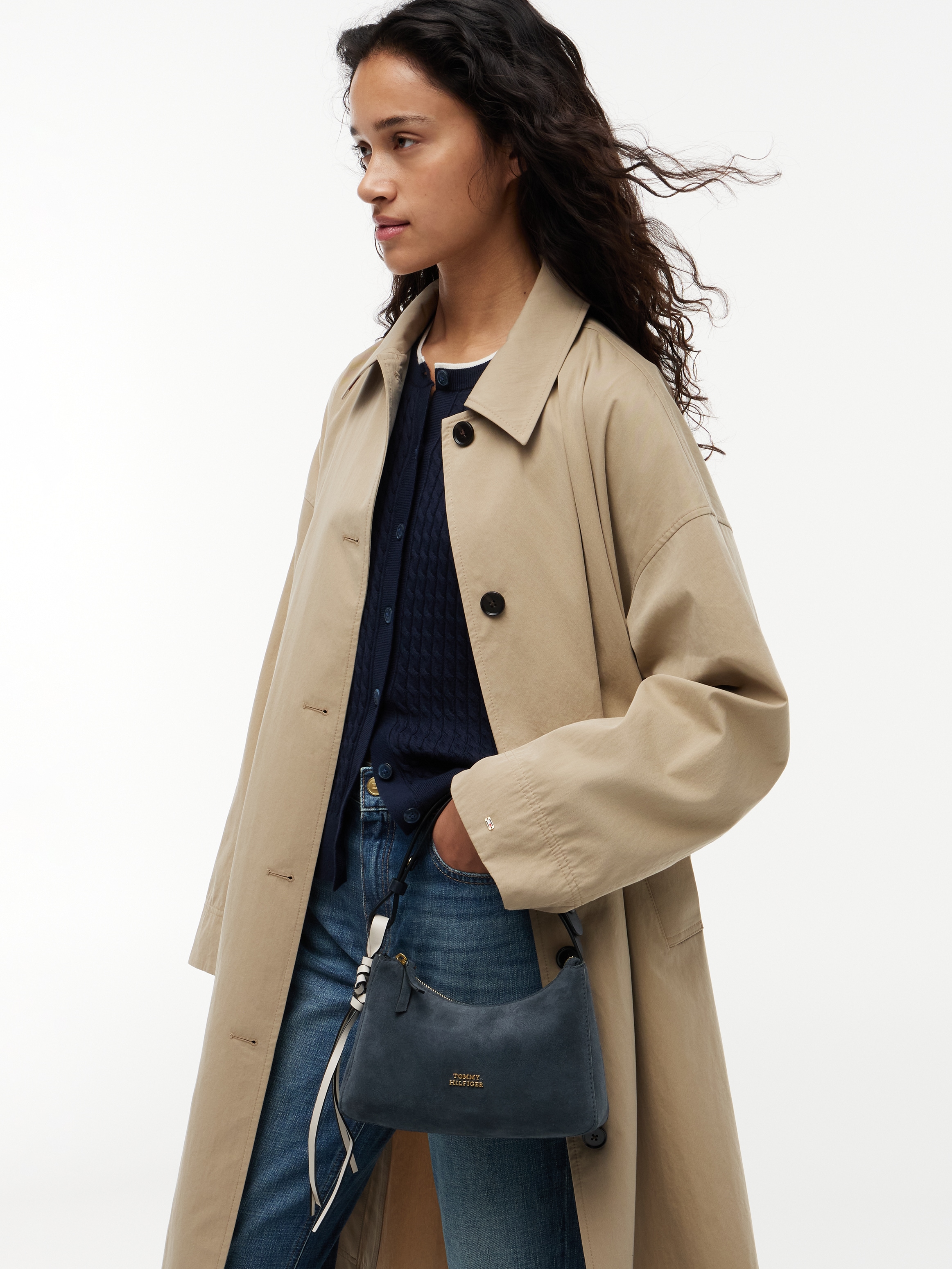 Tommy Hilfiger Schultertasche »TH STATEMENT MINI SHOULD BAG SUE« Damen Handtasche, Tragetasche mit Logoschriftzug