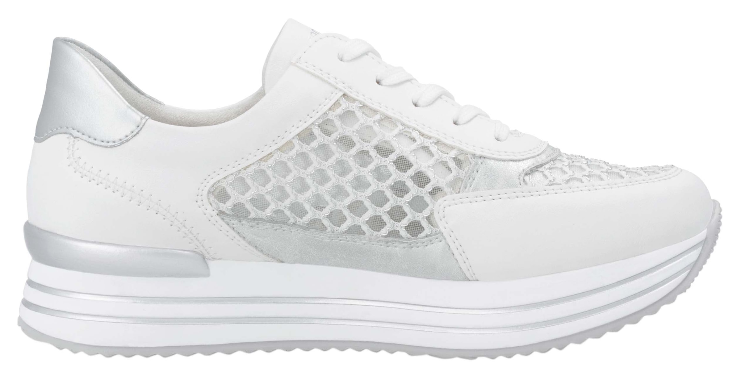 Remonte Plateausneaker, Freiezitschuh, Halbschuh, Schnürschuh, vegan, Kontrastbesatz