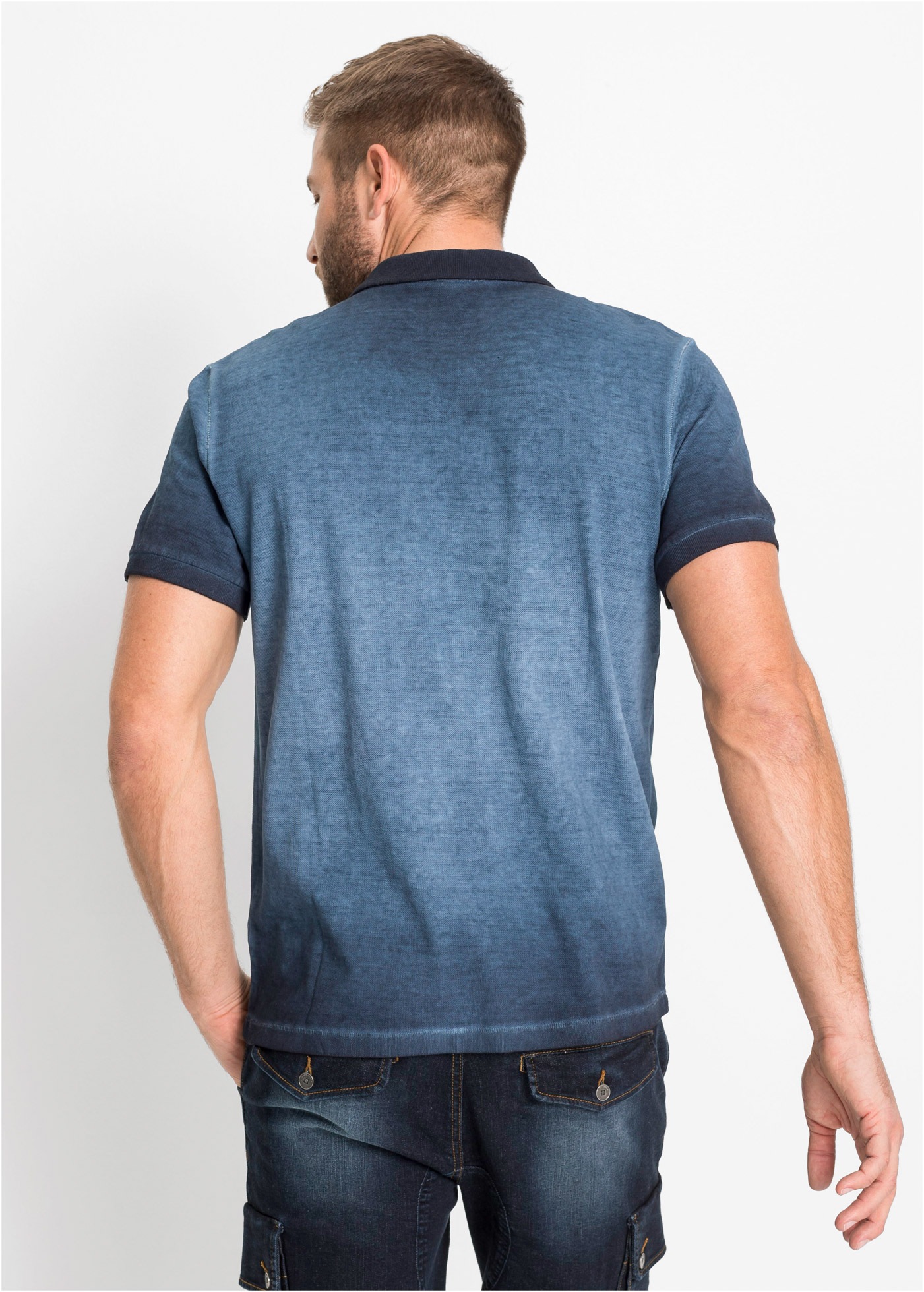 bonprix Poloshirt 1 Kurzarm, Polokragen, ausgewaschene Optik, aus Baumwolle günstig online kaufen