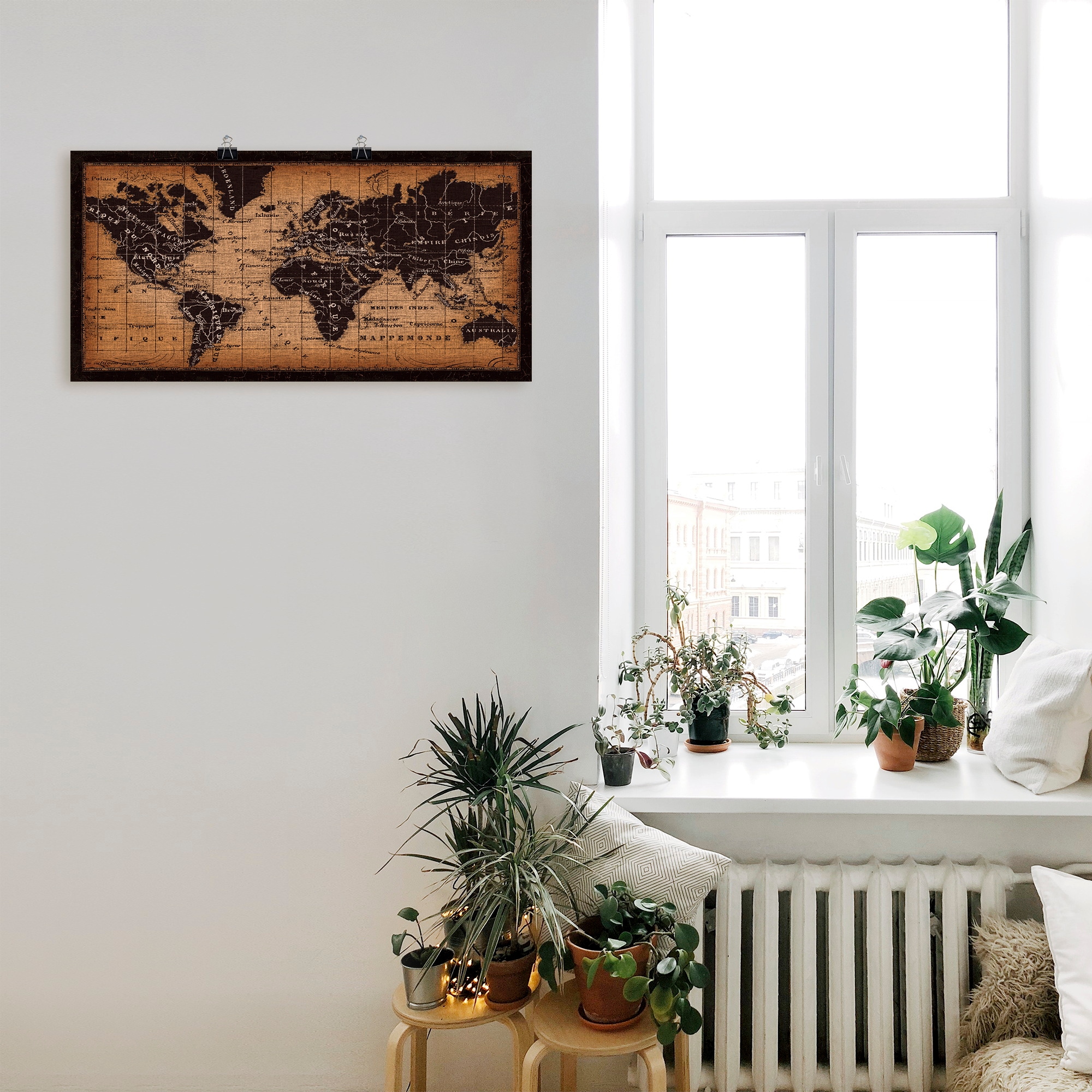 Artland Wandbild »Alte Weltkarte«, Landkarten, (1 St.), als Leinwandbild, Poster, Wandaufkleber in verschied. Größen