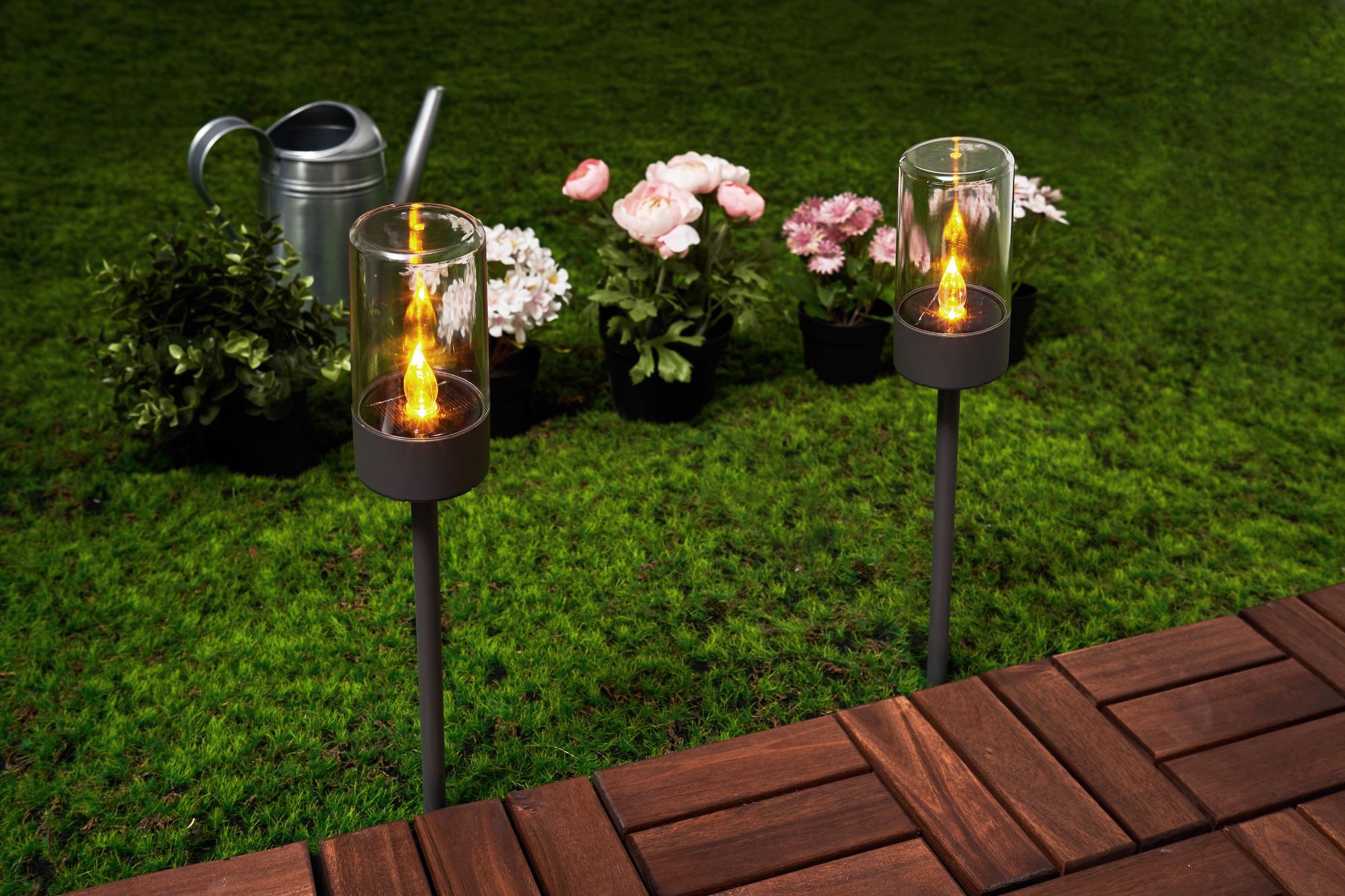 Pauleen LED Gartenfackel »Sunshine Happiness«, 2 flammig, Leuchtmittel LED-Modul | LED fest integriert, LED-Modul, Solarbetrieben, Erdspieß, 2er Set