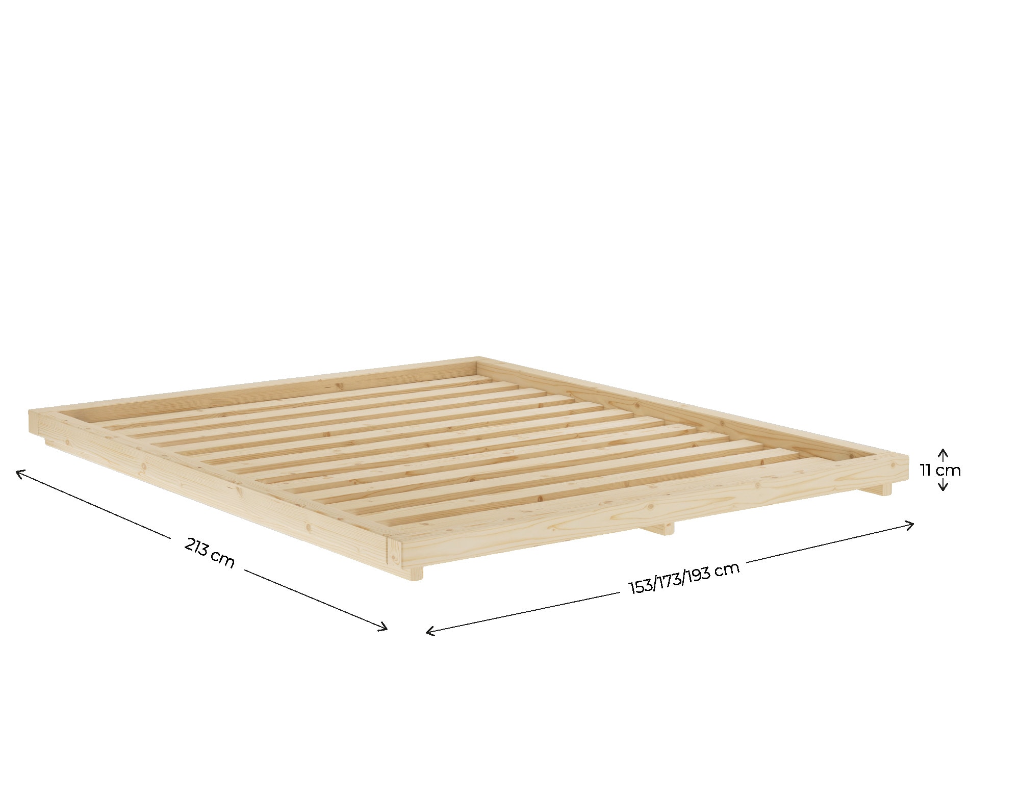 Karup Design Bettgestell »DOCK BED, Futonbett, Massivholzbett, Bett ohne Matratze«, Bett mit Lattenrost, aus FSC® zertifizierter Kiefer, mehrere Größen