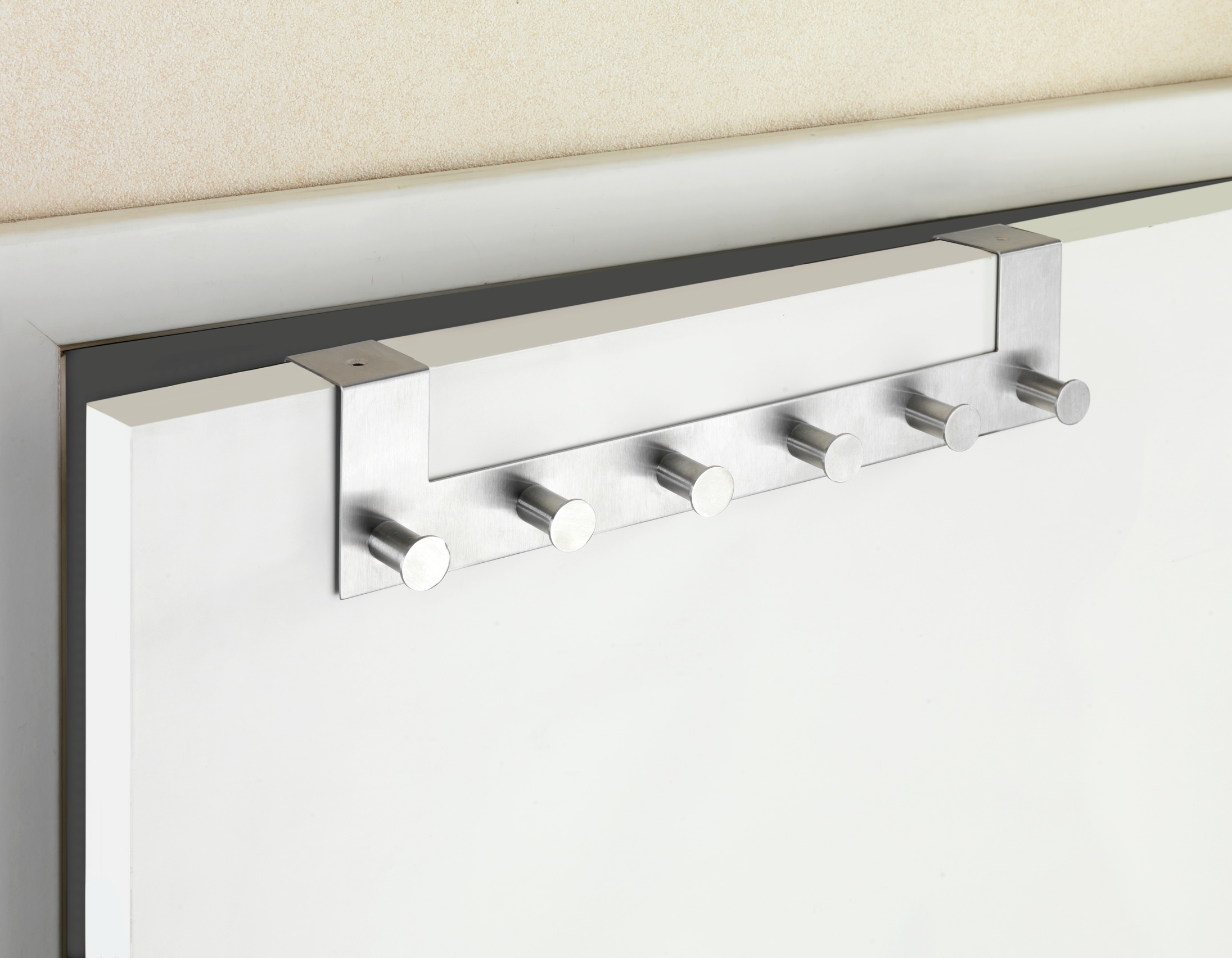 WENKO Türhaken »Modell Celano«, Türgarderobe, Hakenleiste mit 6 Haken, für einen Türfalz von 4 cm