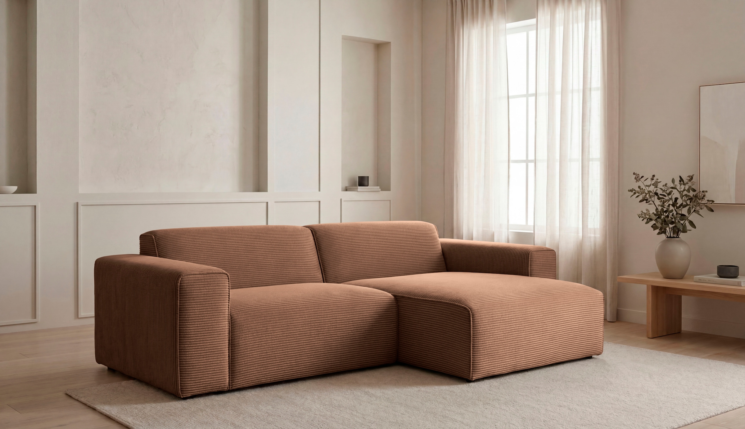 OTTO home Ecksofa "Clayton Breite 247 cm, L-form" in einem trendigen Cord-Bezug, verschiedene Kombinationen verfügbar