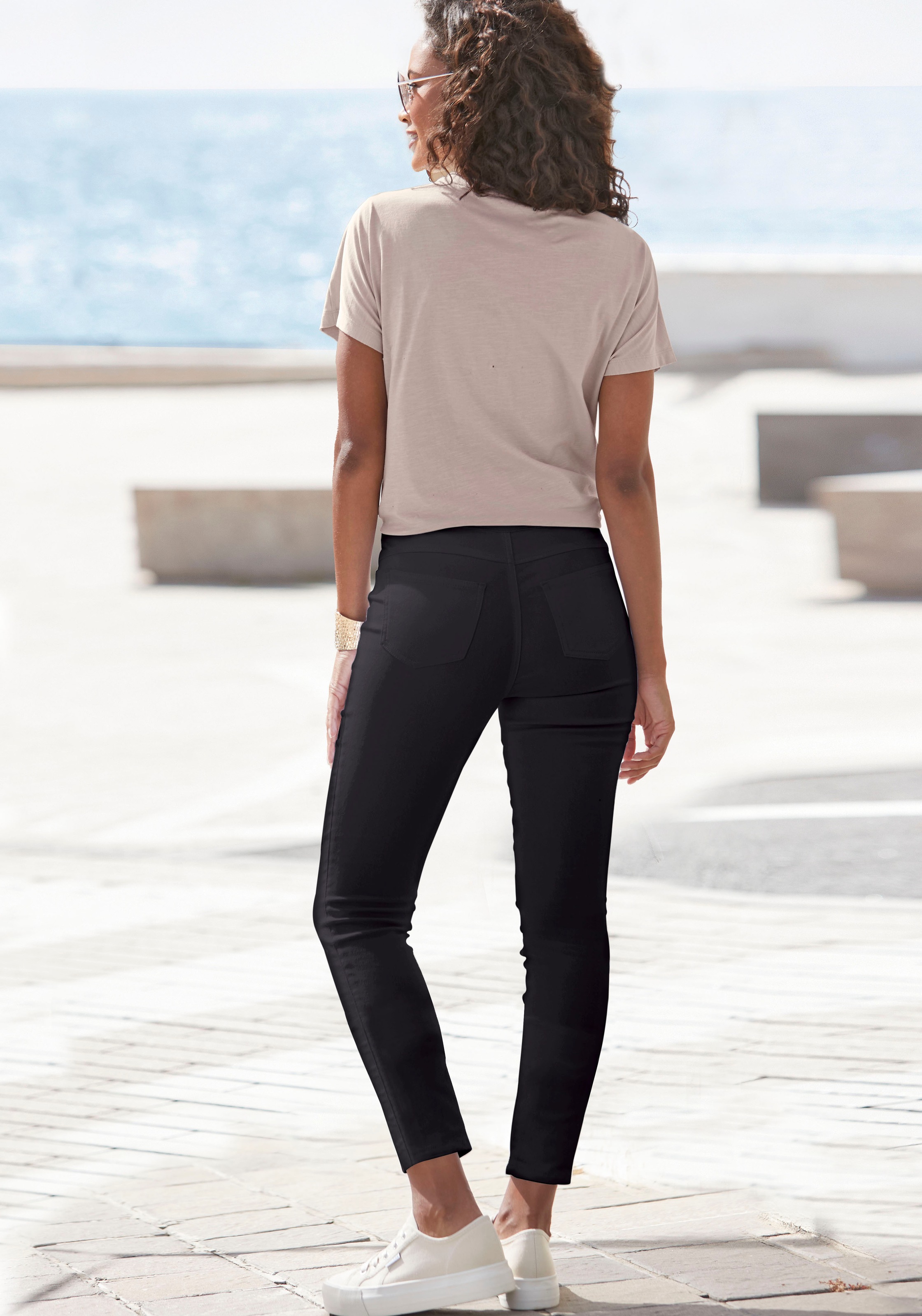 Vivance Jeggings, mit Zipperdetails, elastische Skinny-Jeans, Basic