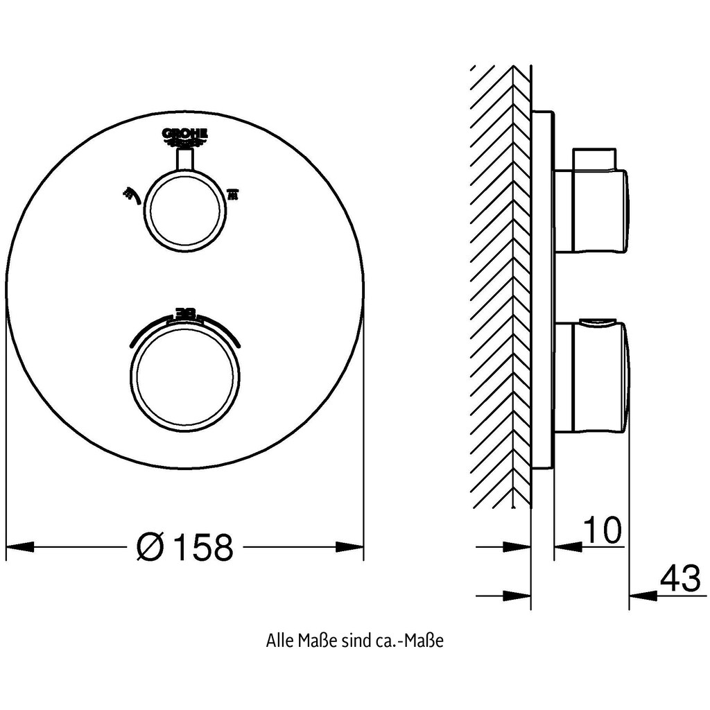 Grohe Brausethermostat »Grohtherm«, mit langlebiger Oberfläche