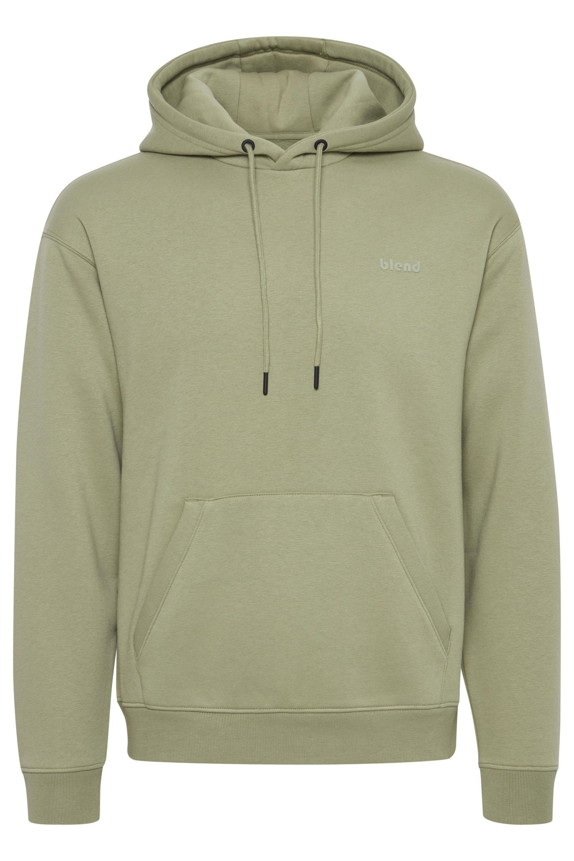 Kapuzenpullover BLEND "BHDownton", Herren, Gr. M, grün (oil grün), Sweatware, 50% Baumwolle, 50% Polyester, unifarben, regular fit normal, ohne Ausschnitt, Pullover Kapuzenpullover, Klassisches Sweatshirt mit Rundhalsausschnitt und Kängurutasche