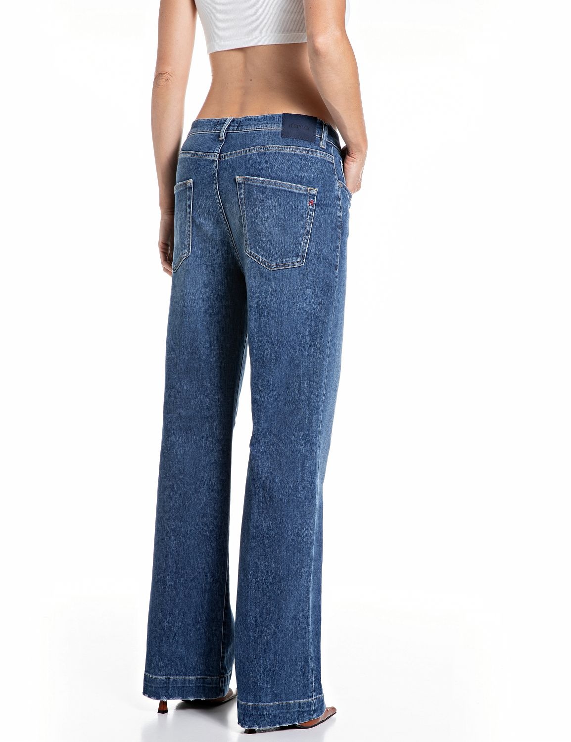 Replay Straight-Jeans "MELJA" mit weitem Bein günstig online kaufen