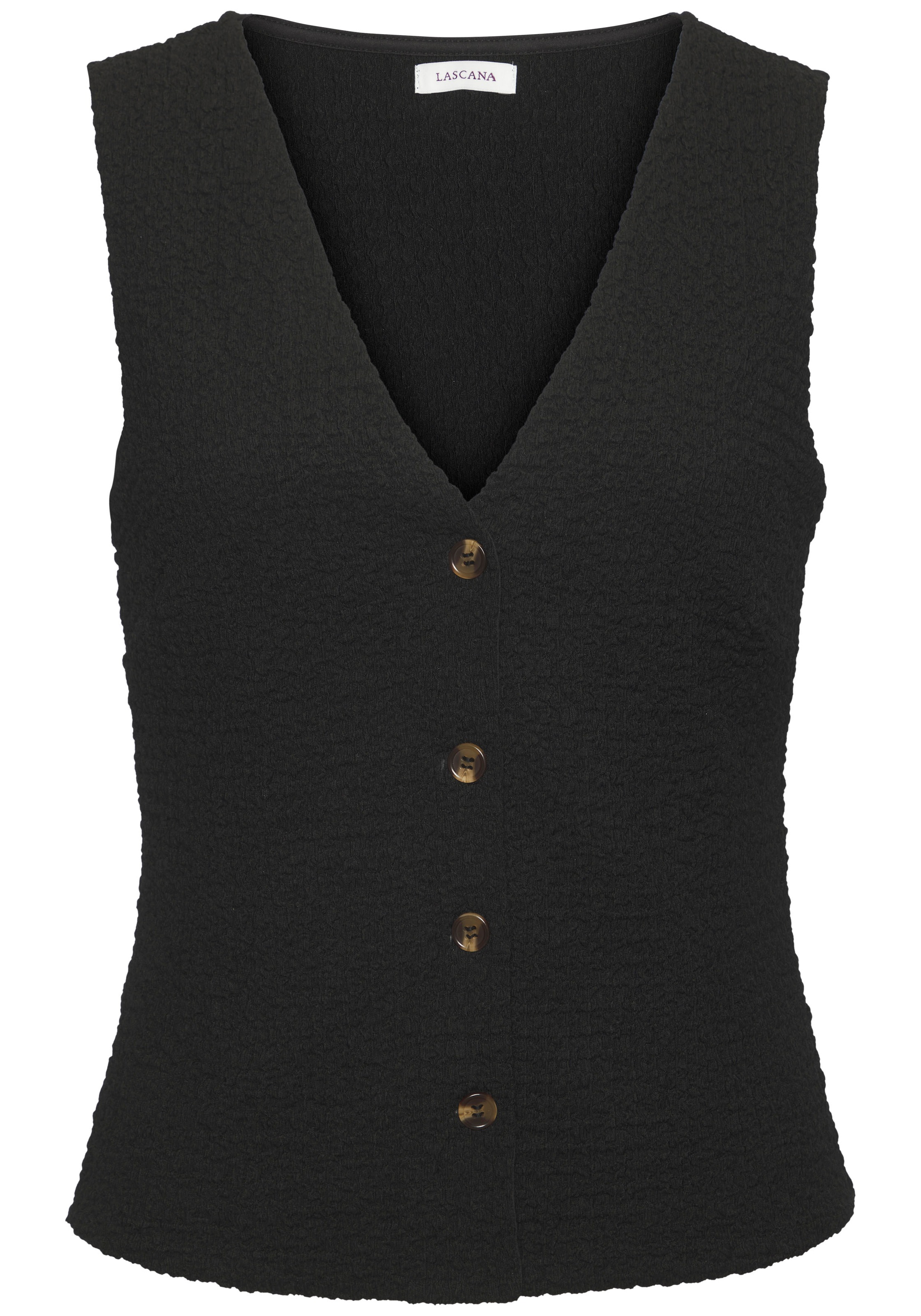LASCANA Tanktop, mit V-Ausschnitt, Sommertop, modische Strukturware günstig online kaufen