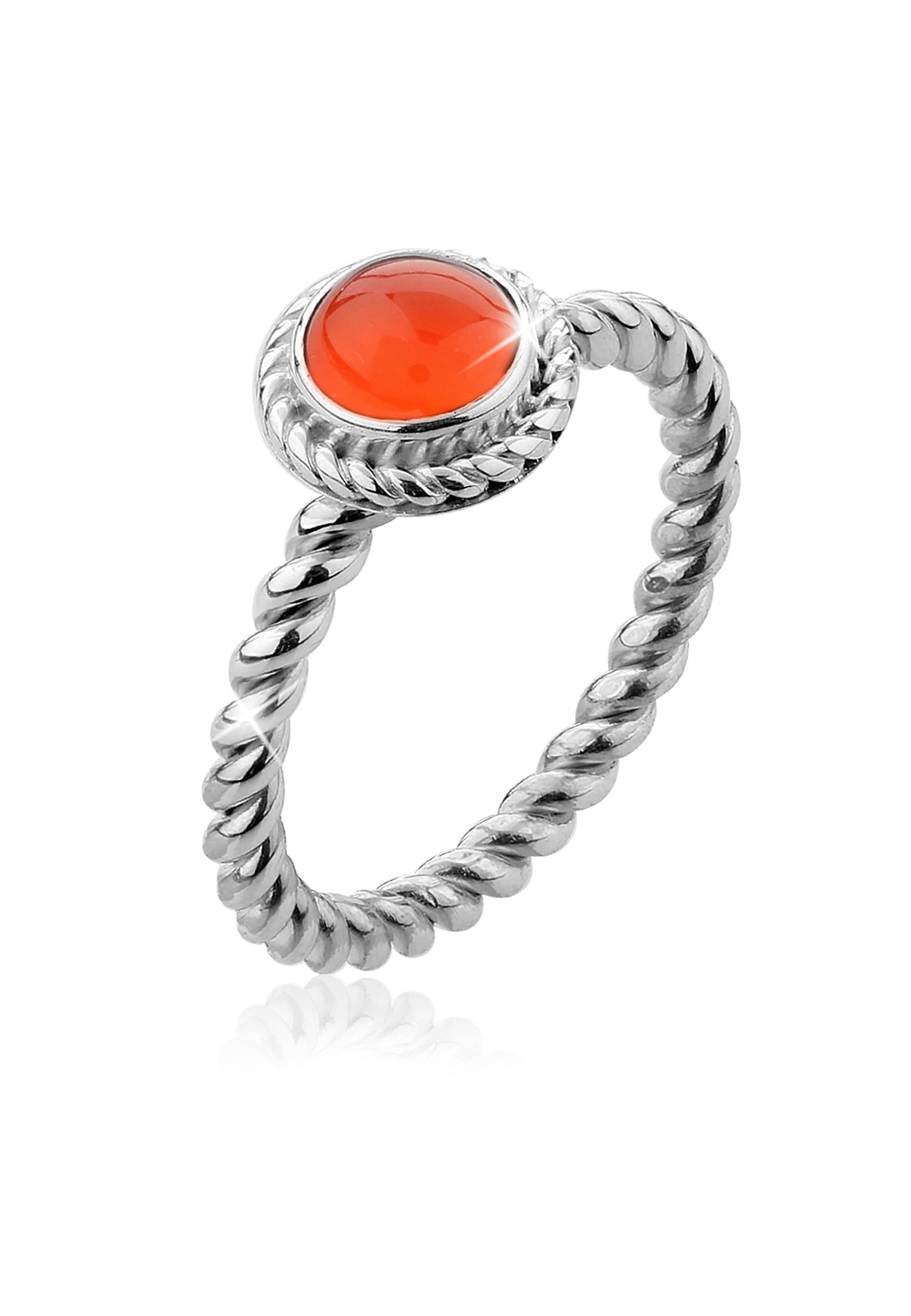 Nenalina Fingerring »Karneol Geburtsstein Juli Trend Edel 925 Silber«