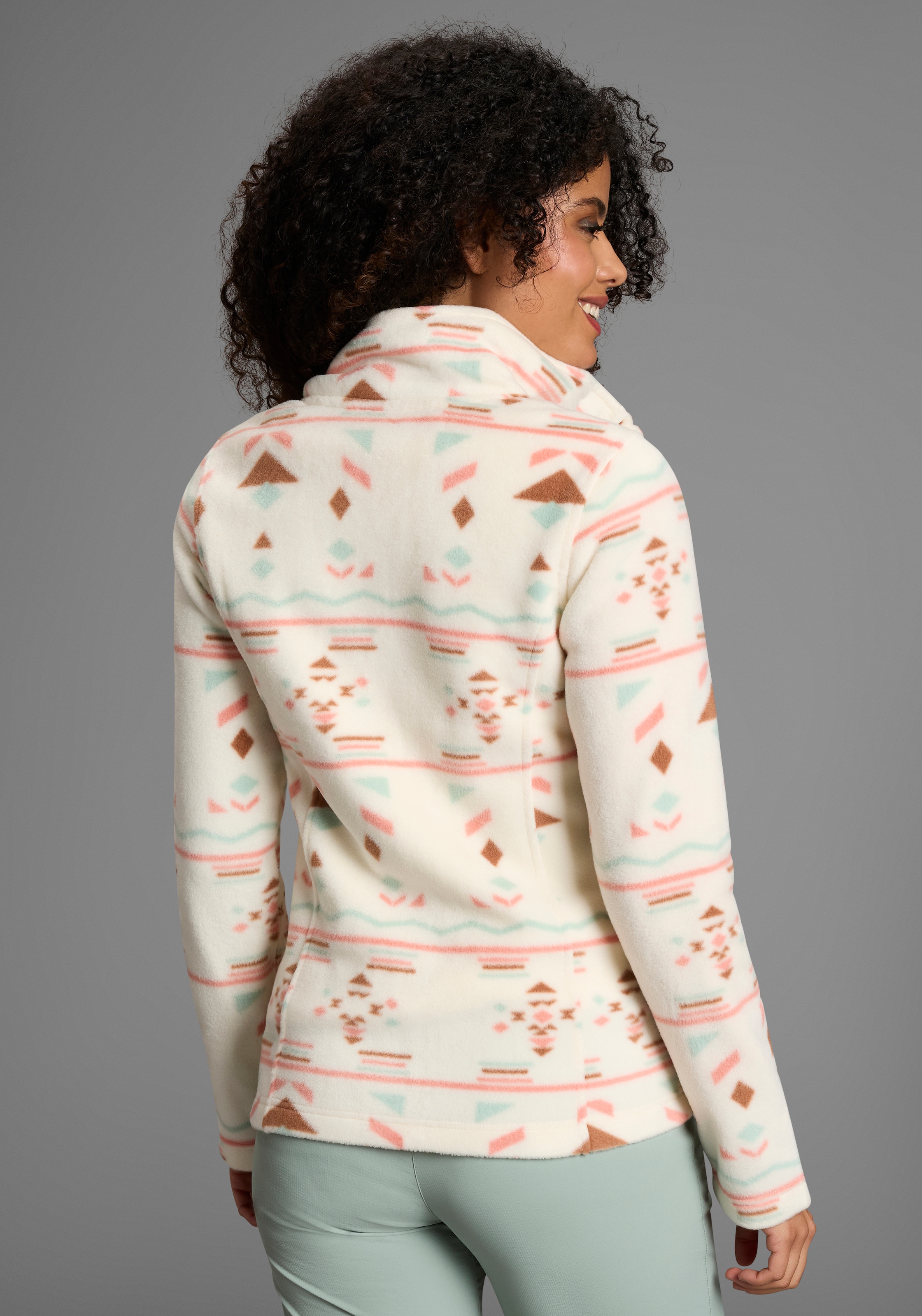 KangaROOS Fleecejacke aus weichem Fleece-Material, bedruckte und gemusterte Optik