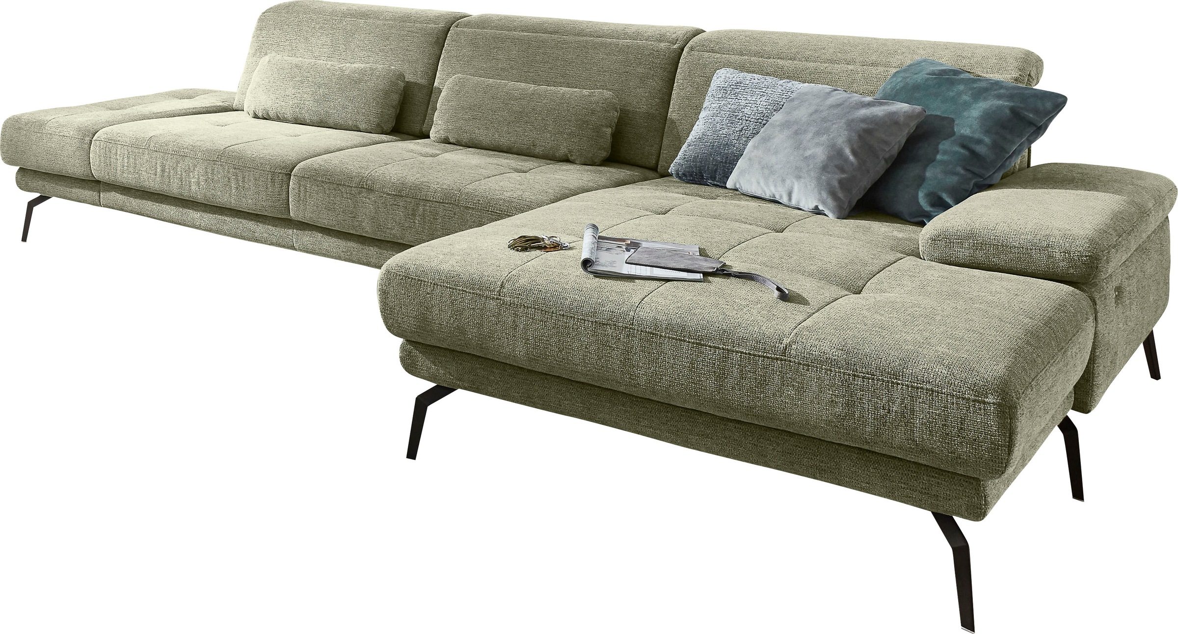 Die PlanBar Ecksofa "MP-IN20126 L-Form mit Federkern-Polsterung" mit Kopfte günstig online kaufen