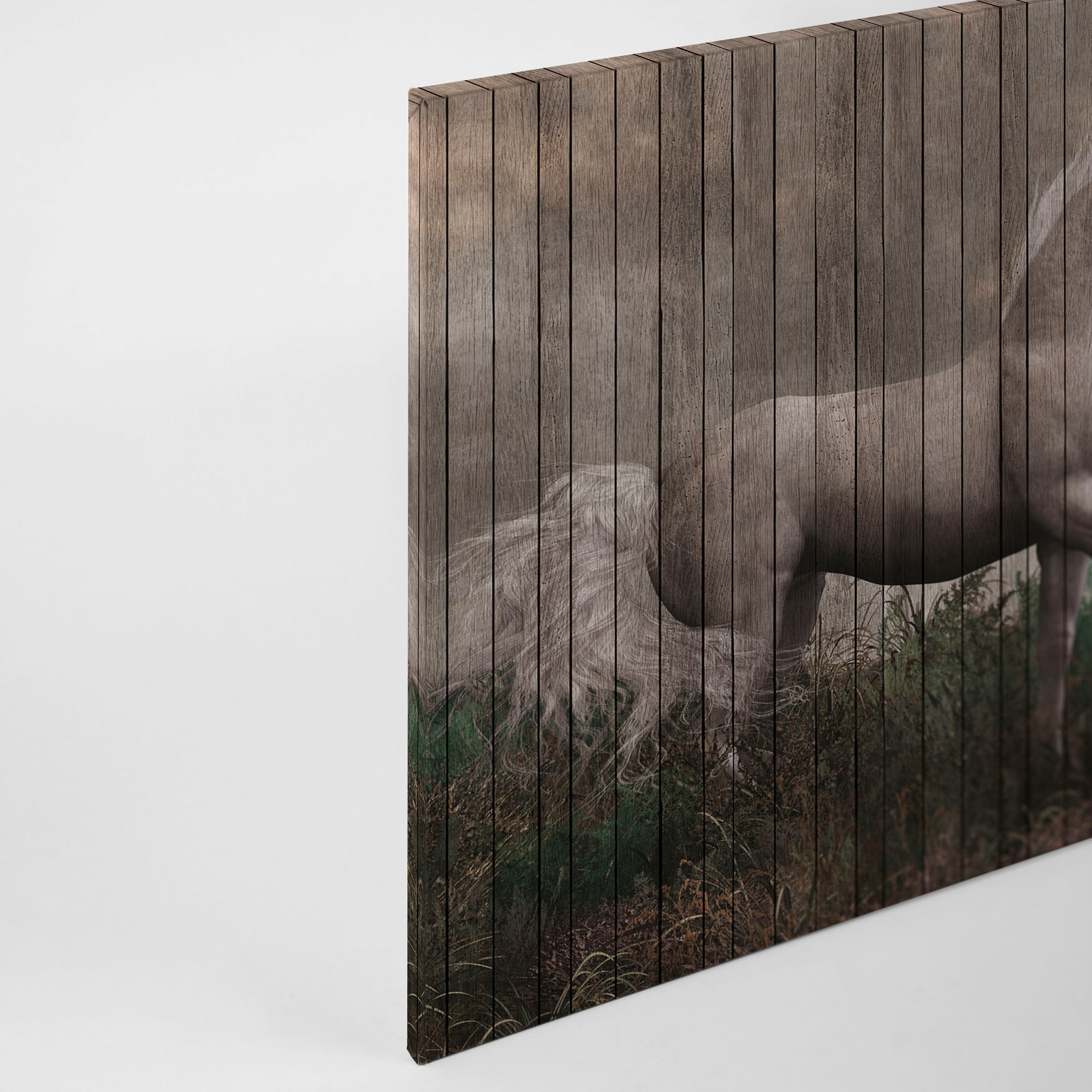 A.S. Création Leinwandbild »fantasy 3«, Tiere, (1 St.), Keilrahmen Bild Holzoptik Einhorn