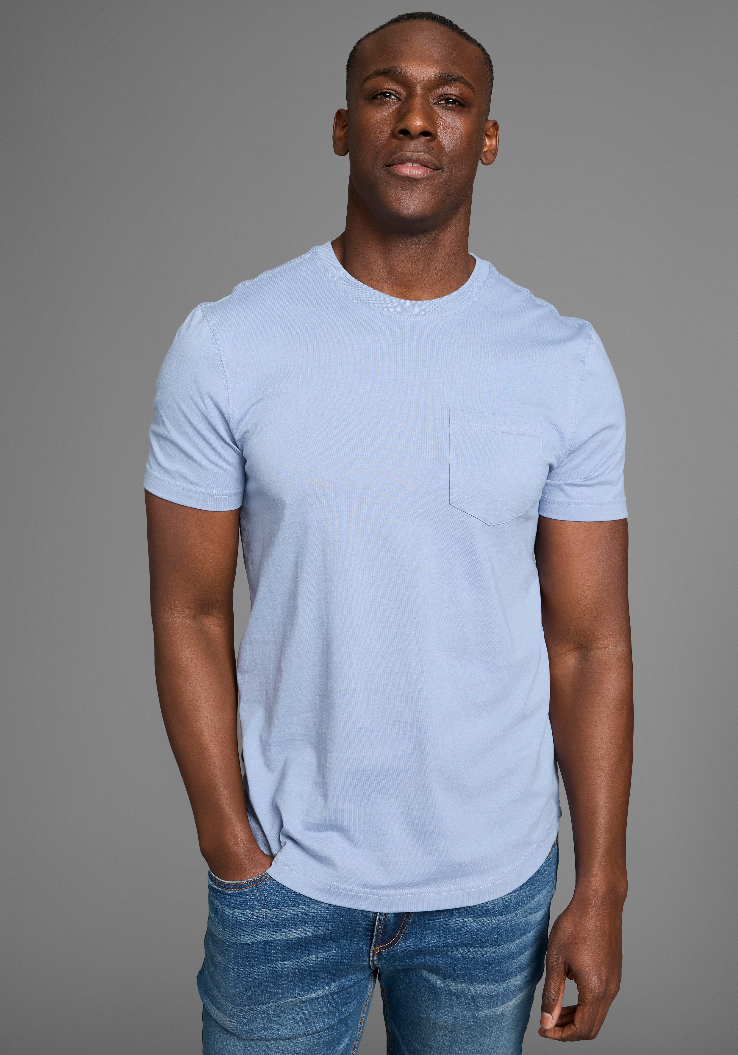 Bruno Banani Longshirt mit abgerundetem Saum und 4cm Mehrlänge