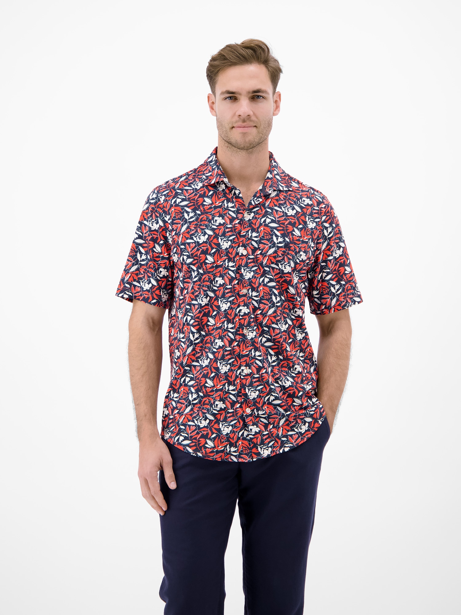 LERROS Kurzarmhemd "1/2 Hemd aus 100 % Baumwolle, floral bedruckt" günstig online kaufen