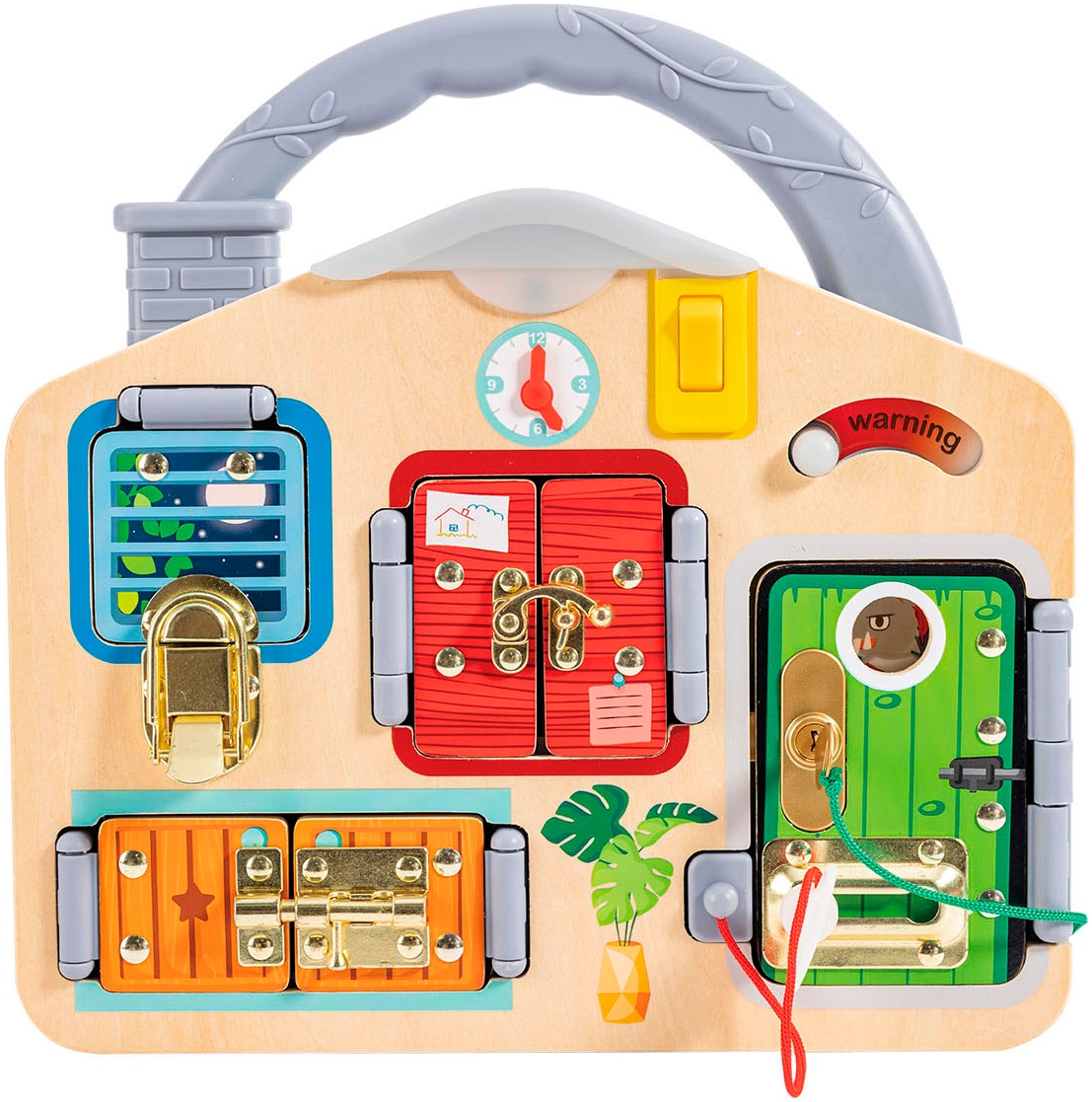 Hape Motorikbrett »Spiele-Tafel Schloss & Schlüssel«, mit Lichtfunktion
