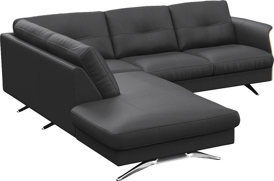 FLEXLUX Ecksofa »Glow, super bequem durch hochwertigem Sitzaufbau mit Federkern, L-Form«, Modernes skandinavisches Design