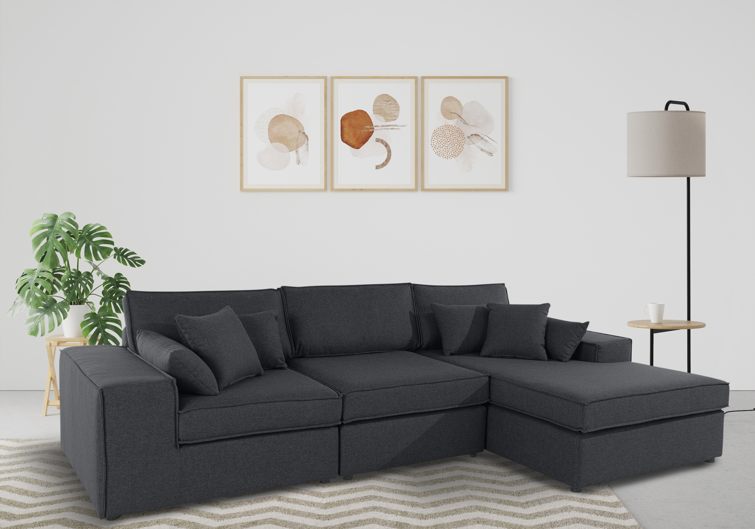 OTTO home Ecksofa "Florid L-Form" 3 Teile, bestehend aus Modulen, viele Bez günstig online kaufen