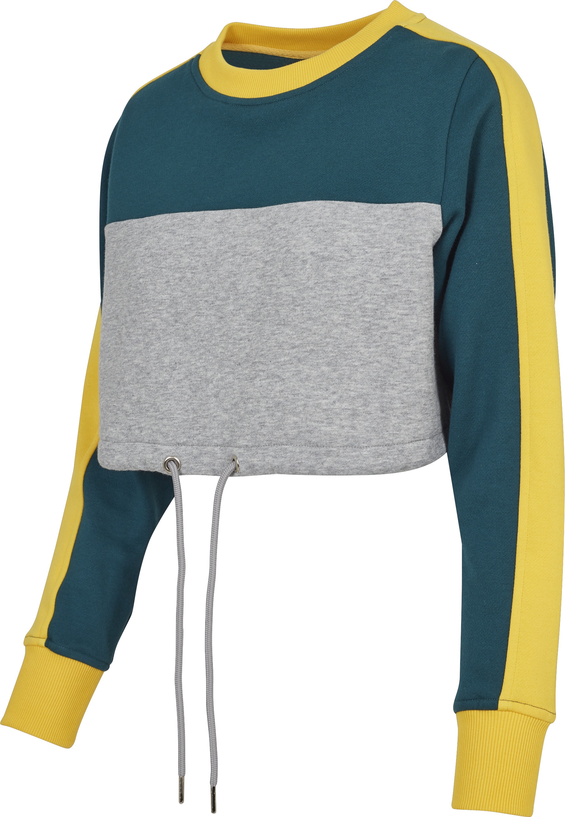 URBAN CLASSICS Sweatshirt »Urban Classics Damen Ladies Cropped 3-Tone Stripe Crew«, 1 Stk.
