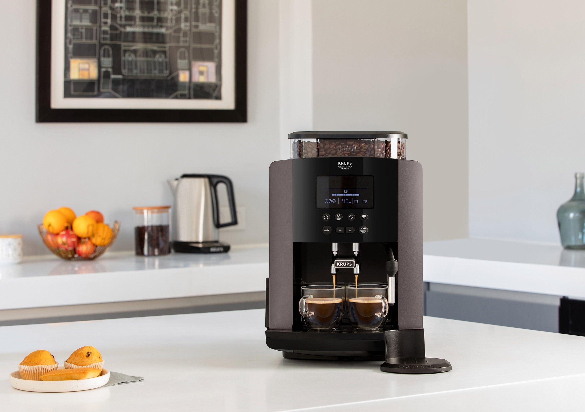 Krups Kaffeevollautomat »EA819E Arabica Latte«, Wassertankkapazität: 1,7  Liter, Pumpendruck: 15 Bar, LCD-Display auf Rechnung | BAUR