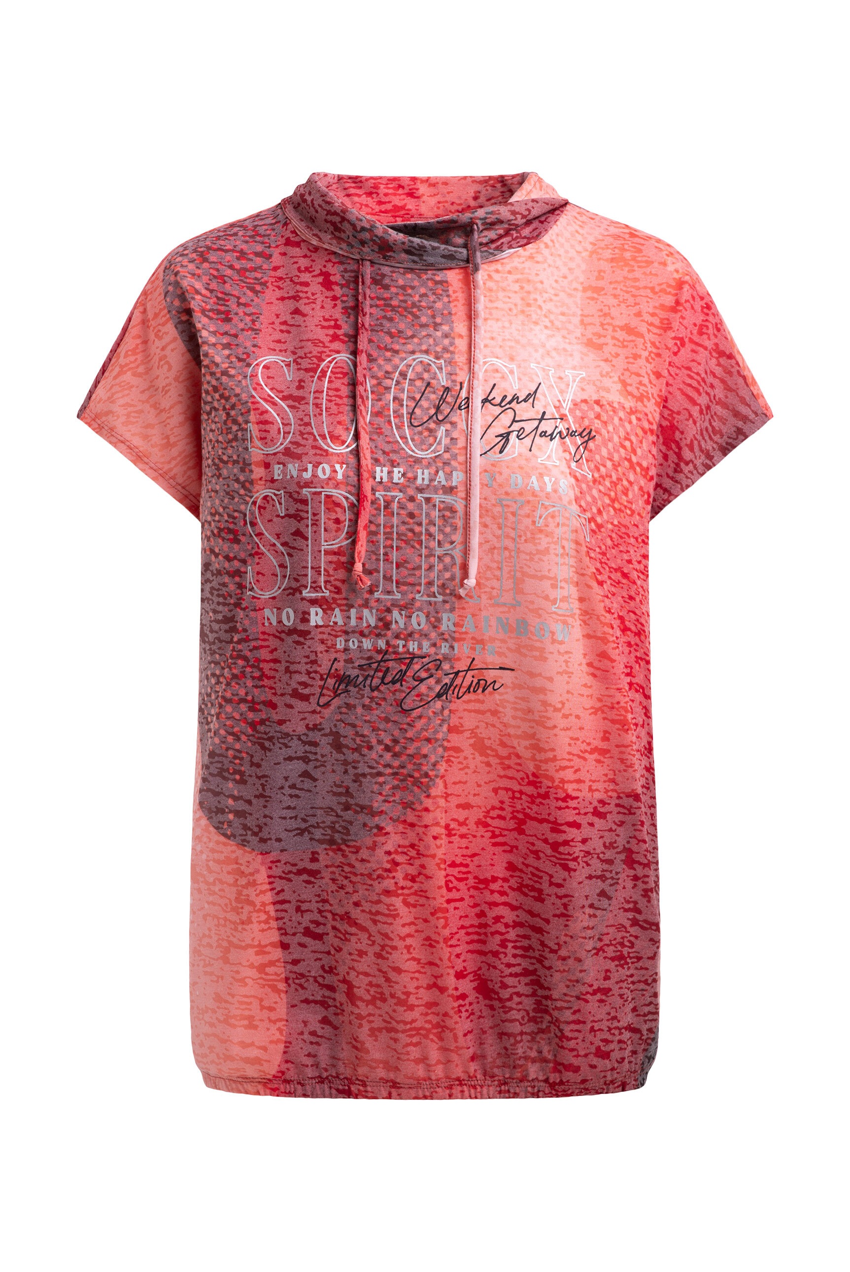 SOCCX Rundhalsshirt mit Gummizug im Saum