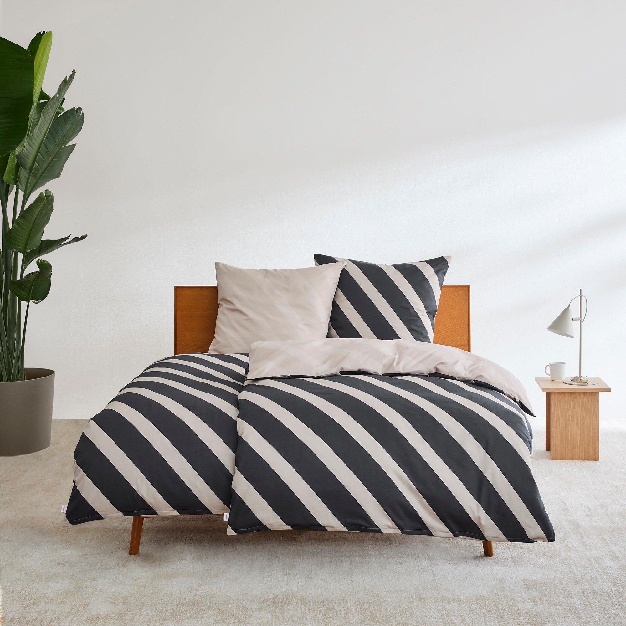 s.Oliver Bettwäsche "Satinbettwäsche s.Oliver" 2 Stk. minimalistisches Stre günstig online kaufen